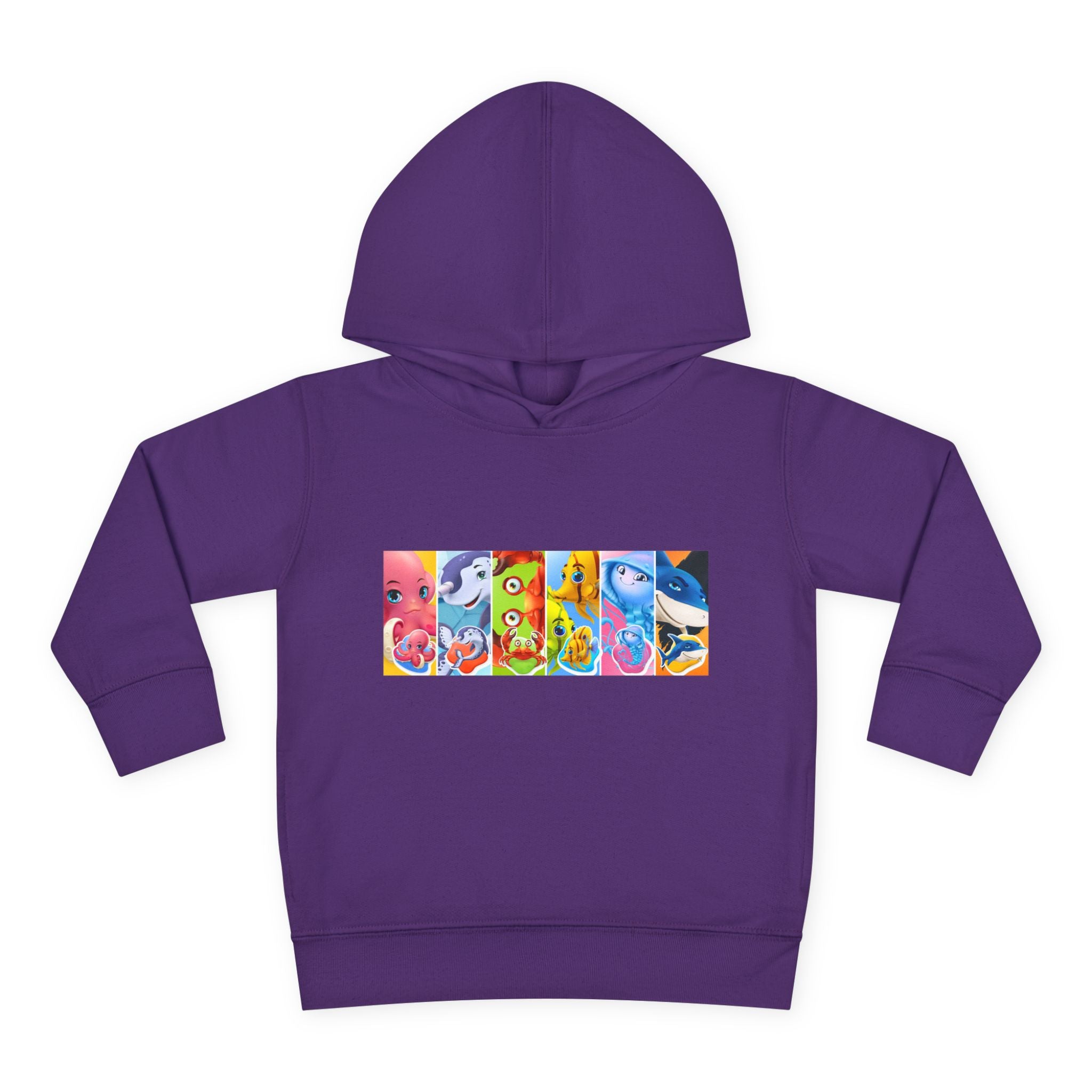 Toddler Hoodie — Colorful Cartoon Animal Collage Pullover