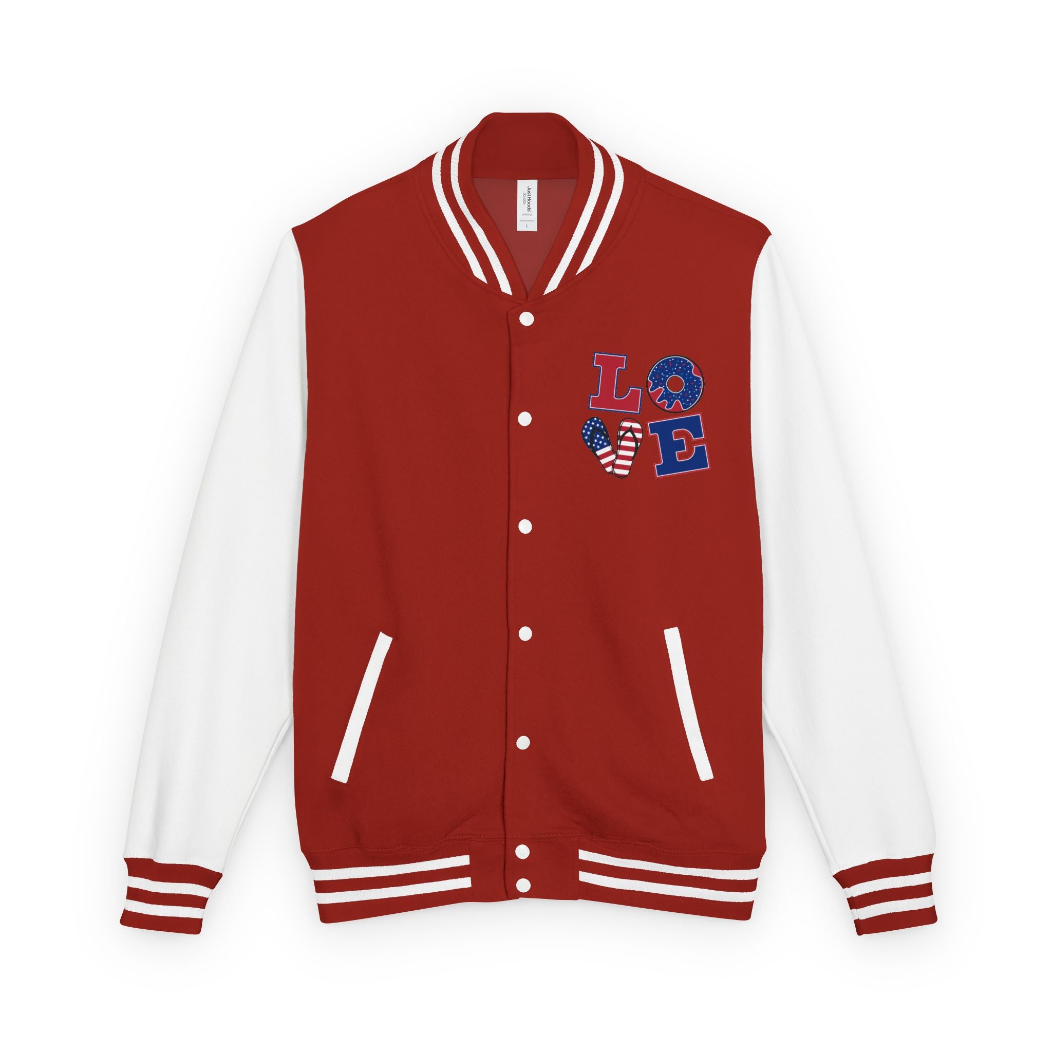 Patriotic 'LOVE' Letterman Jacket - Americana Varsity Jacket