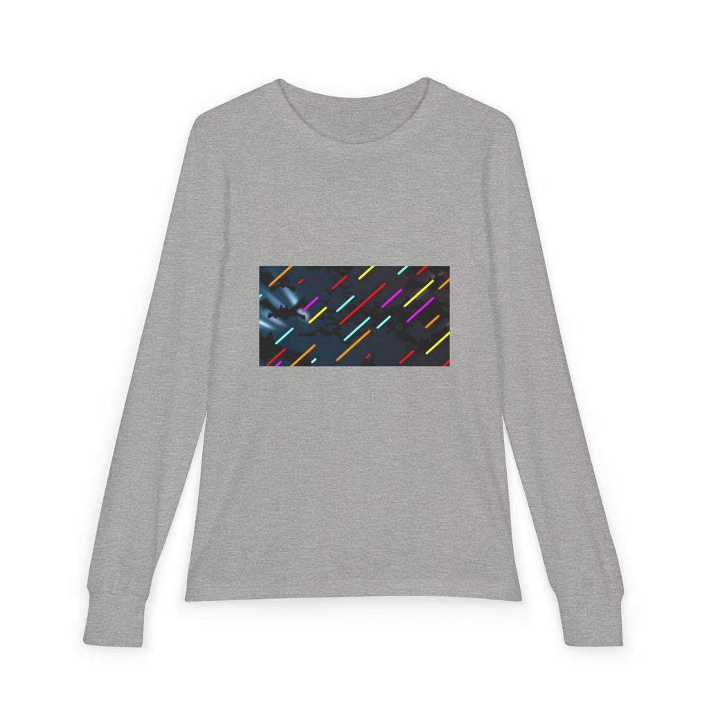 Youth Long Sleeve Tee — Neon Comet Stripe Graphic