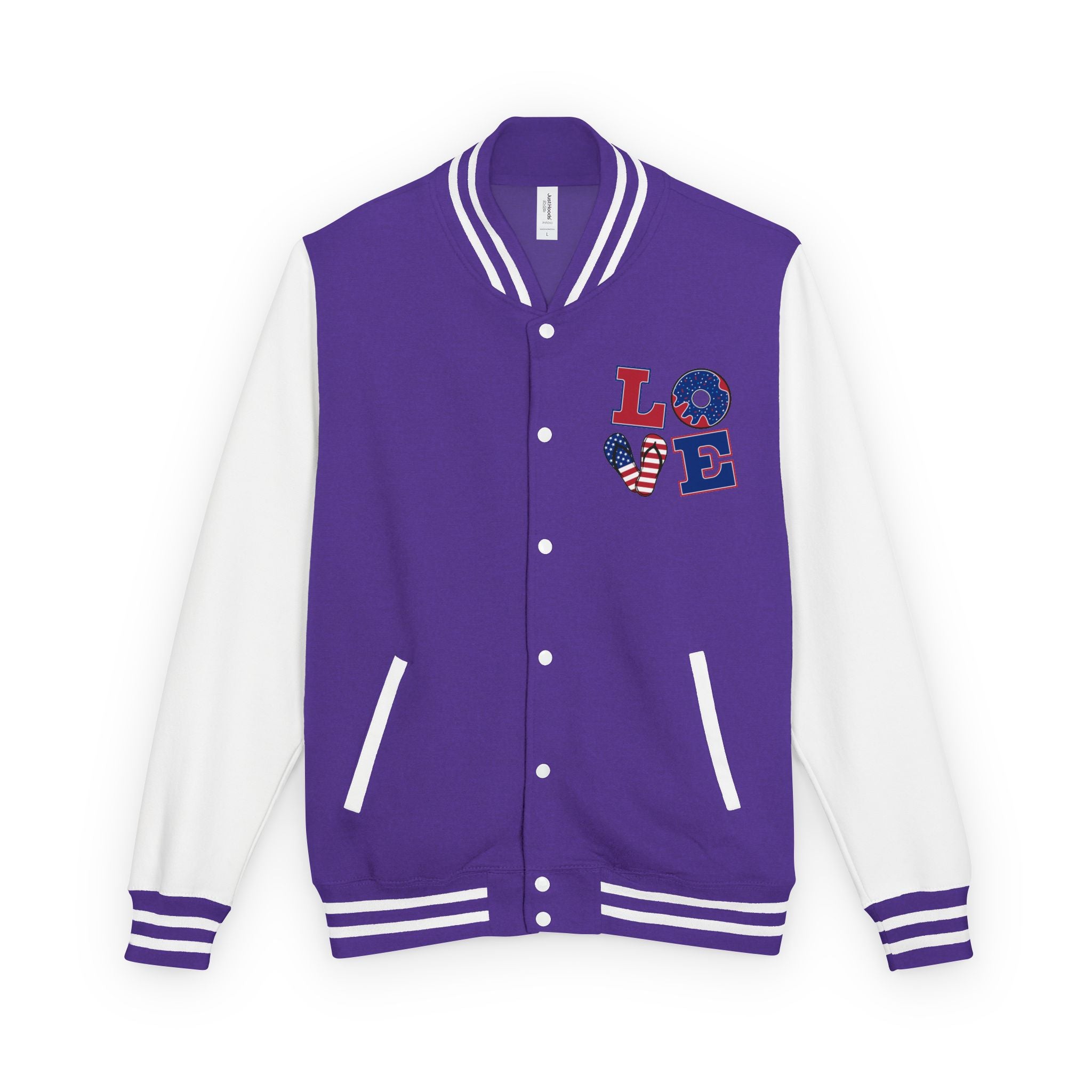 Patriotic 'LOVE' Letterman Jacket - Americana Varsity Jacket