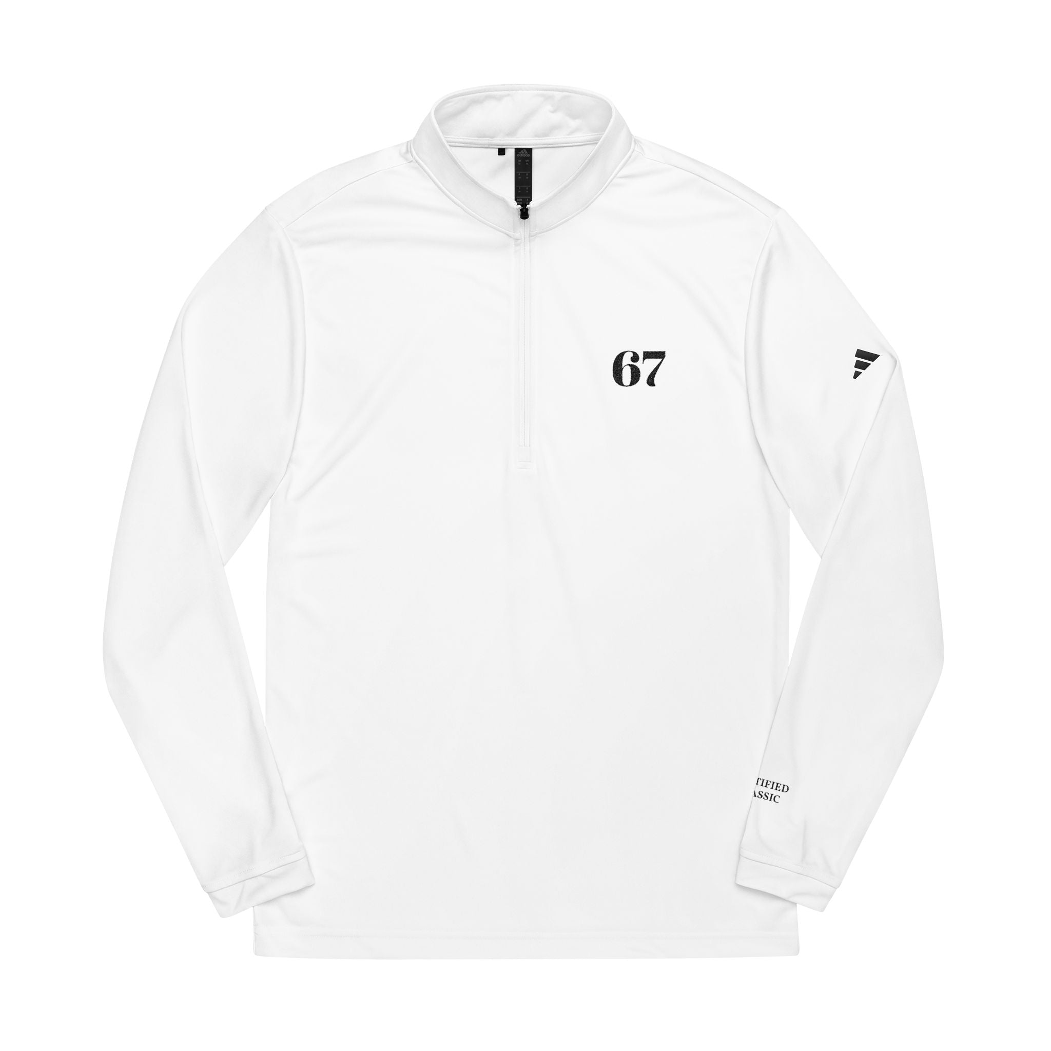 Embroidered '67' adidas Quarter-Zip Pullover — Lightweight Athletic Top