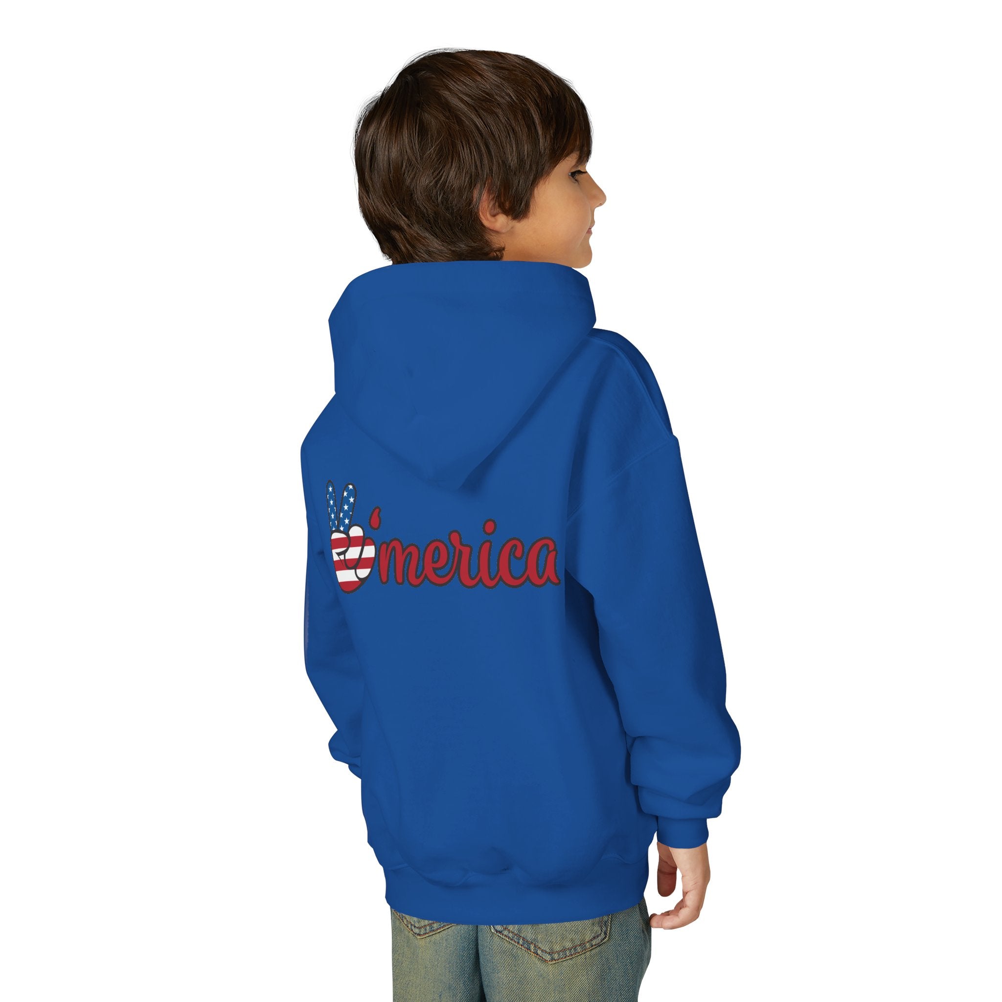 Youth Love & Peace Hoodie - Patriotic American Style