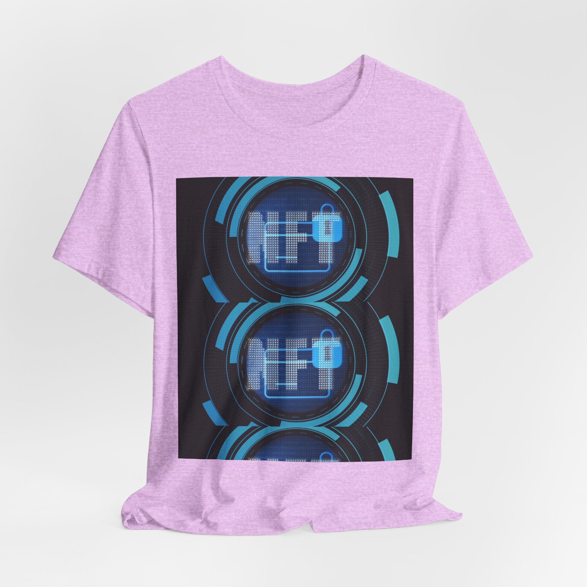 Tech Circuit Tee — Futuristic Blue Digital Graphic T-Shirt