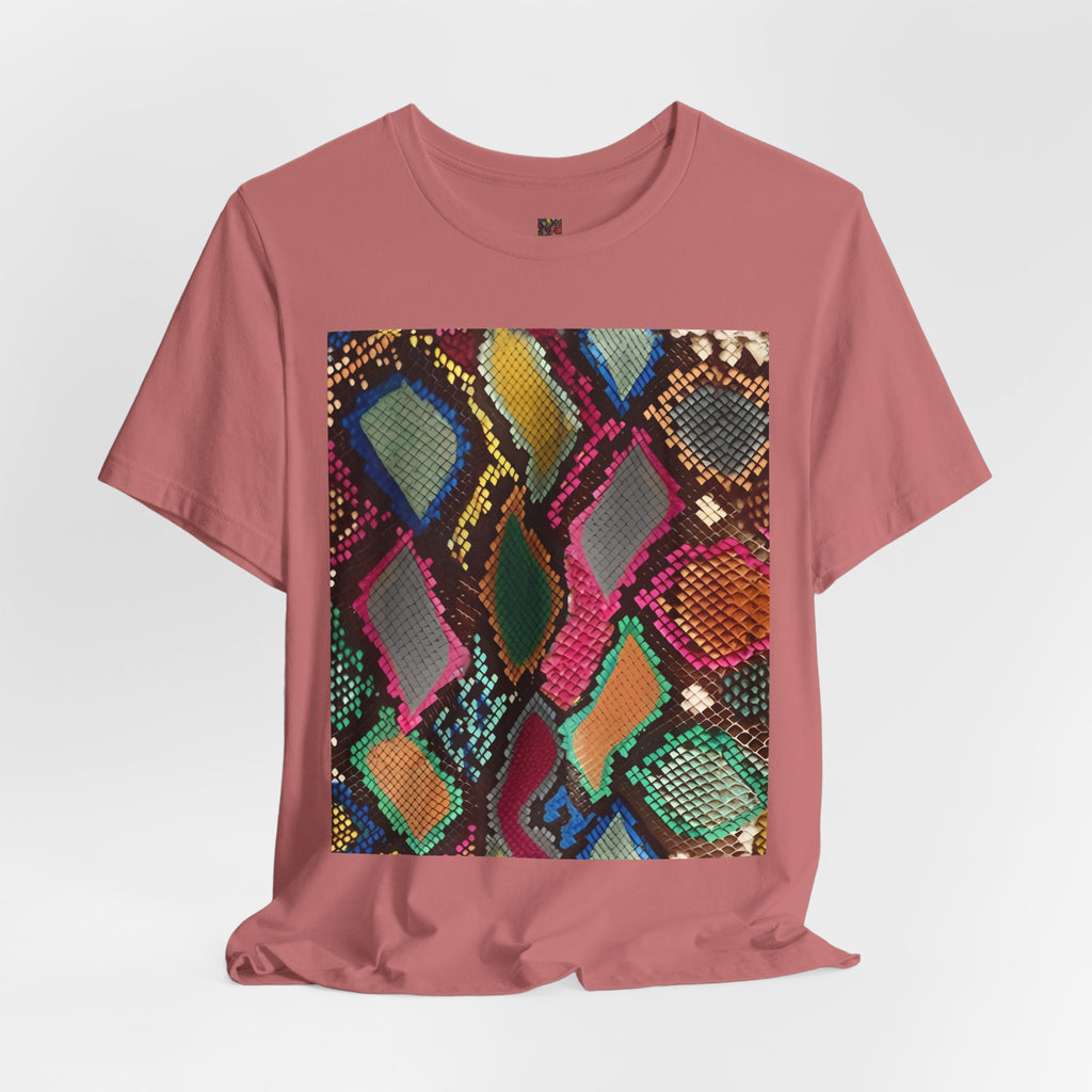 Colorful Snake Skin Print T-Shirt