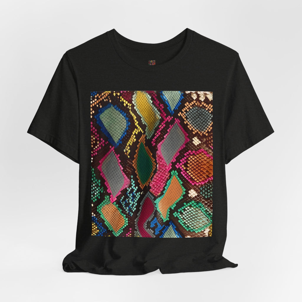 Colorful Snake Skin Print T-Shirt