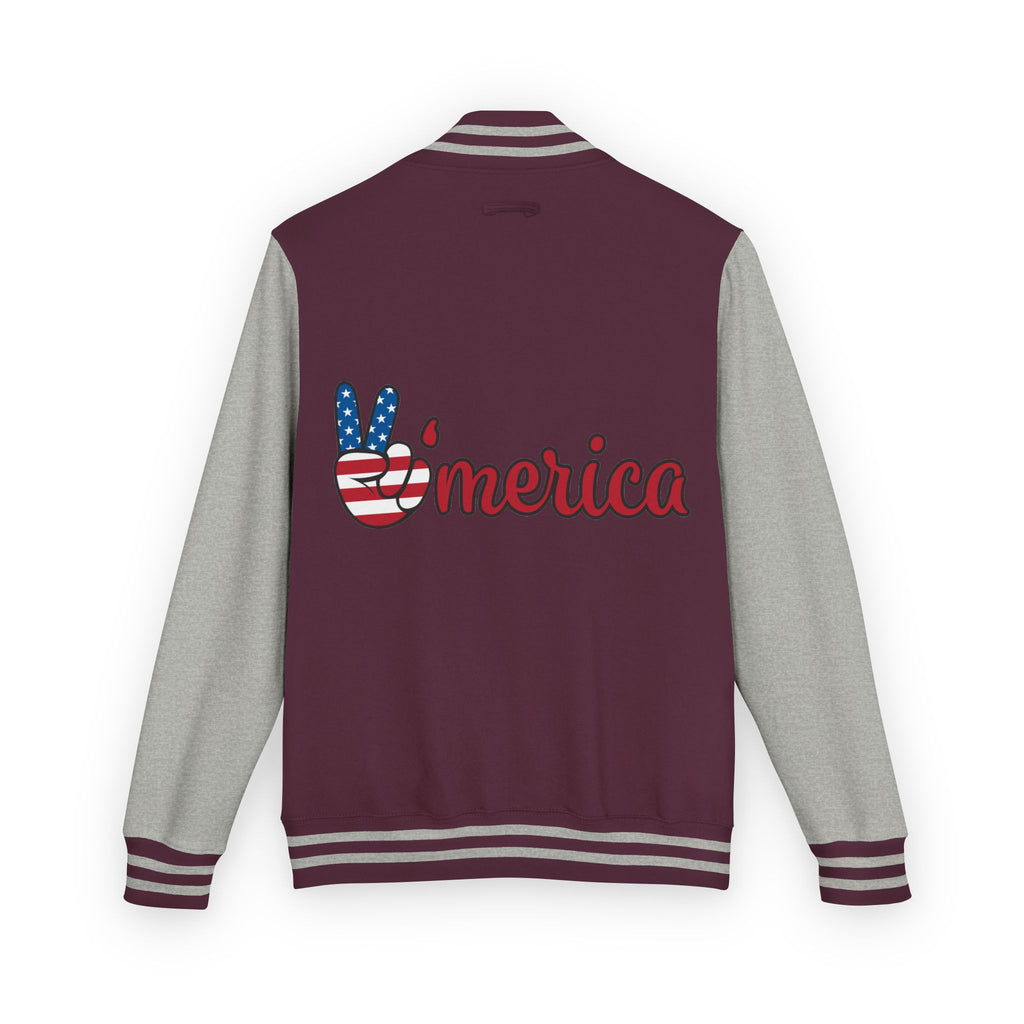 Patriotic 'LOVE' Letterman Jacket - Americana Varsity Jacket