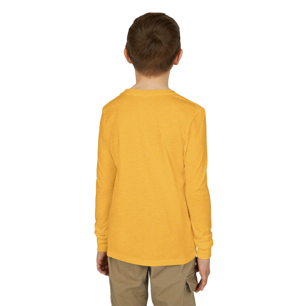 Youth Long Sleeve Tee — Neon Comet Stripe Graphic