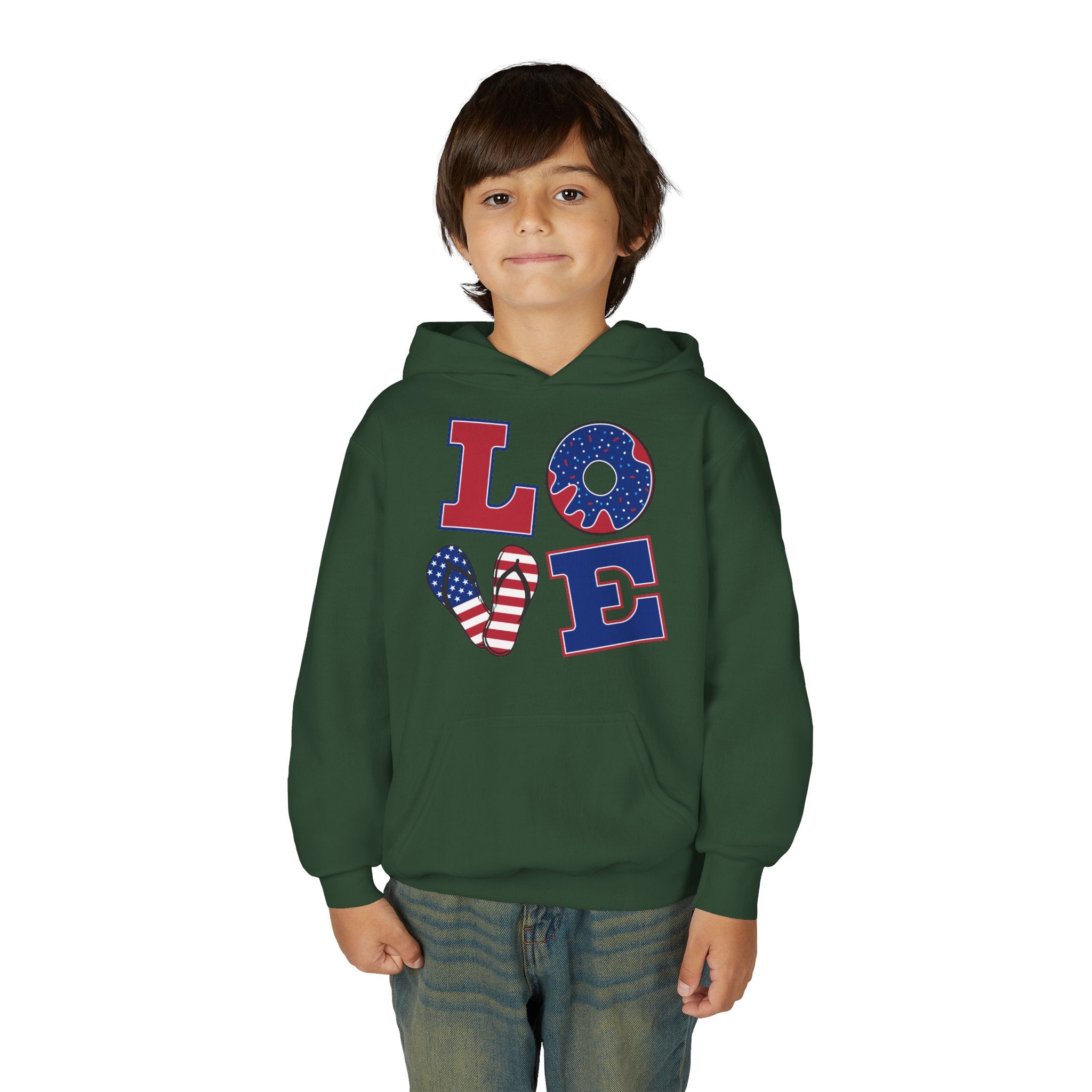 Youth Love & Peace Hoodie - Patriotic American Style