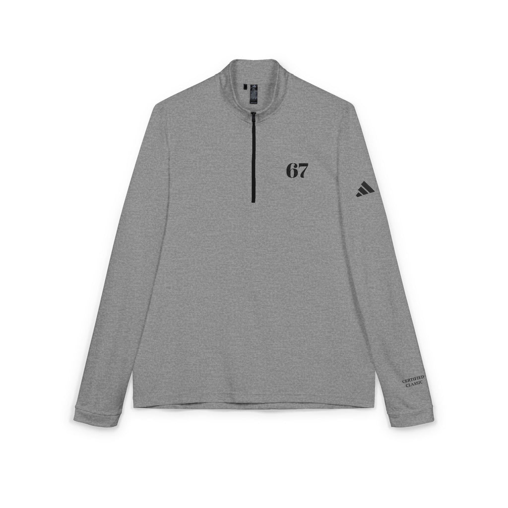 Embroidered '67' adidas Quarter-Zip Pullover — Lightweight Athletic Top