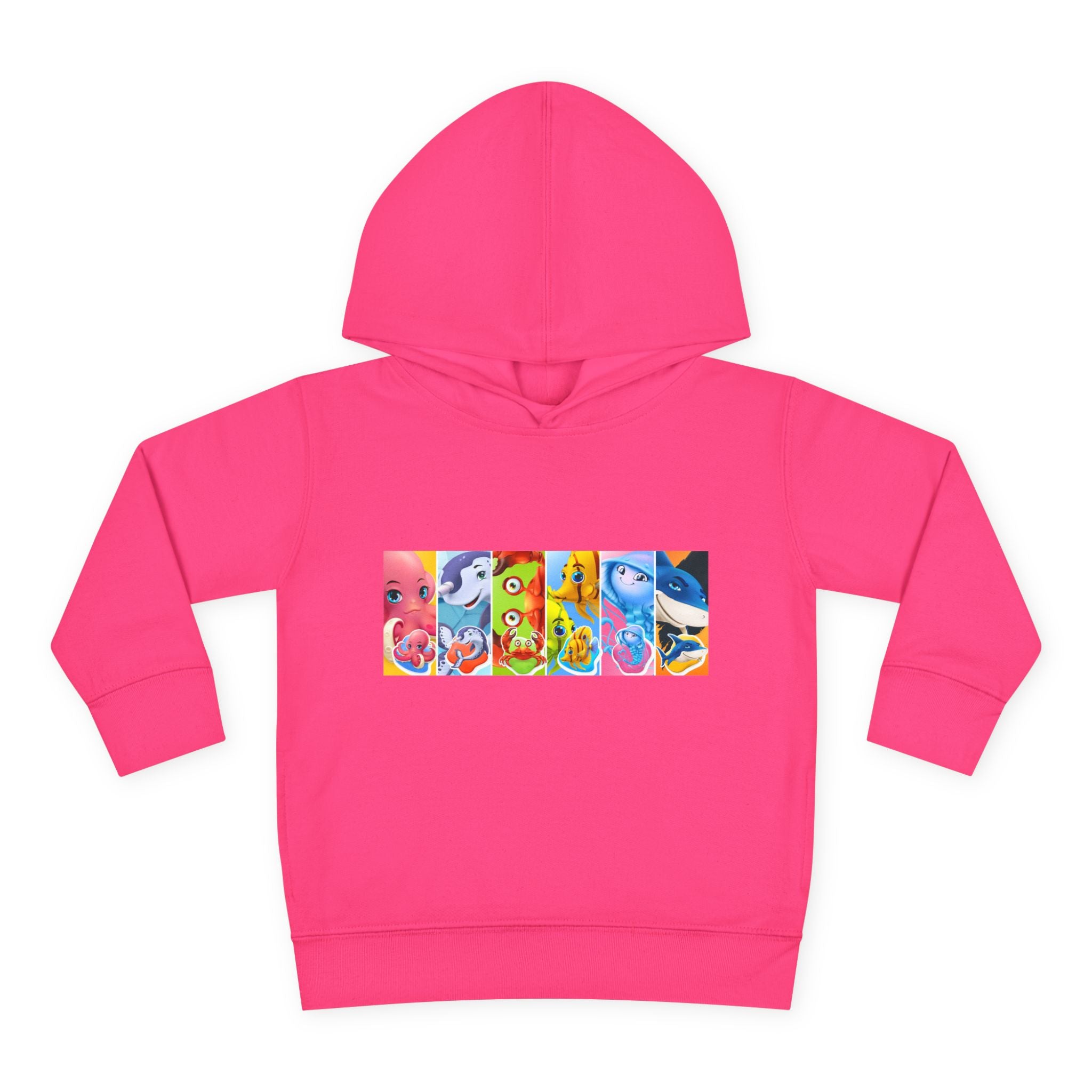 Toddler Hoodie — Colorful Cartoon Animal Collage Pullover