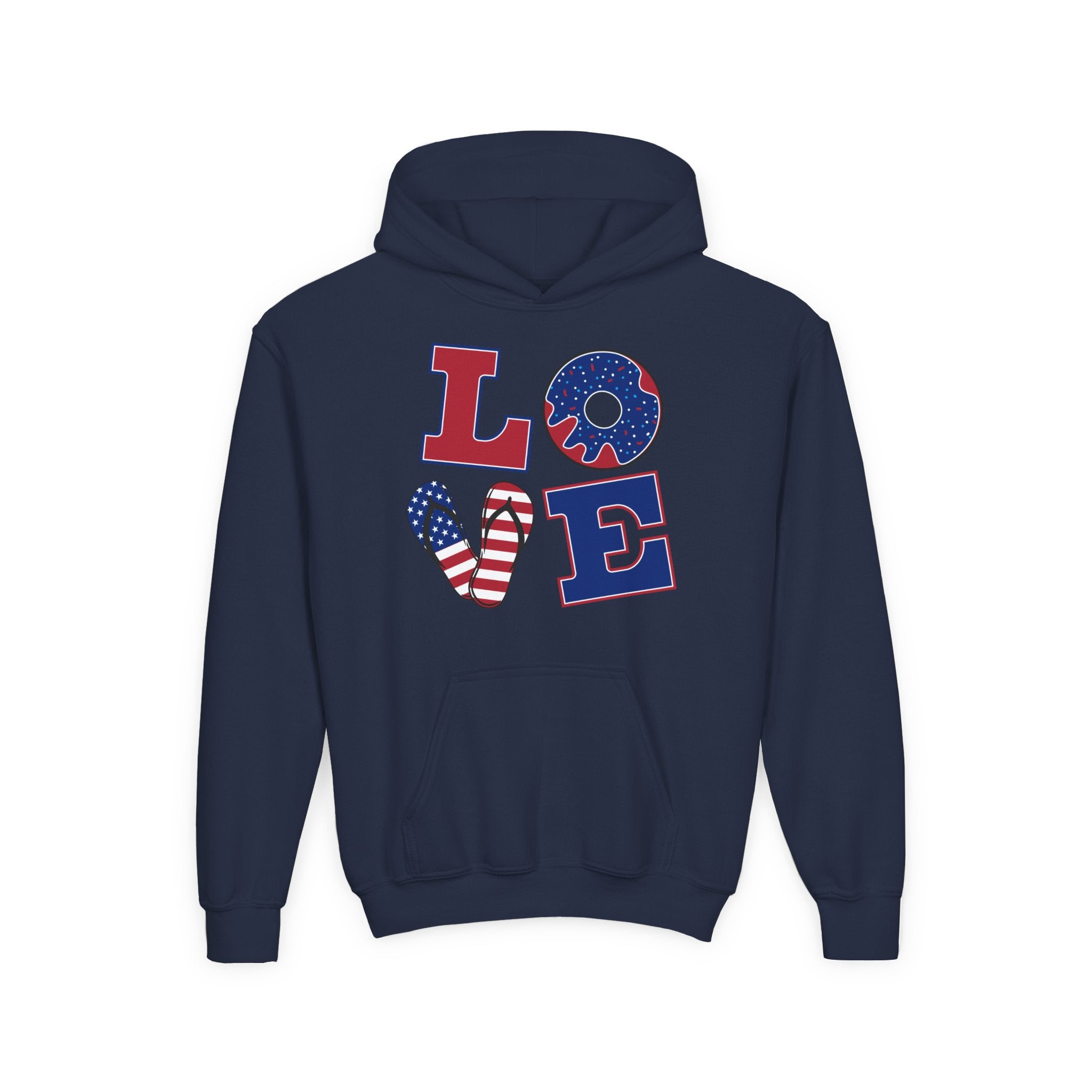 Youth Love & Peace Hoodie - Patriotic American Style
