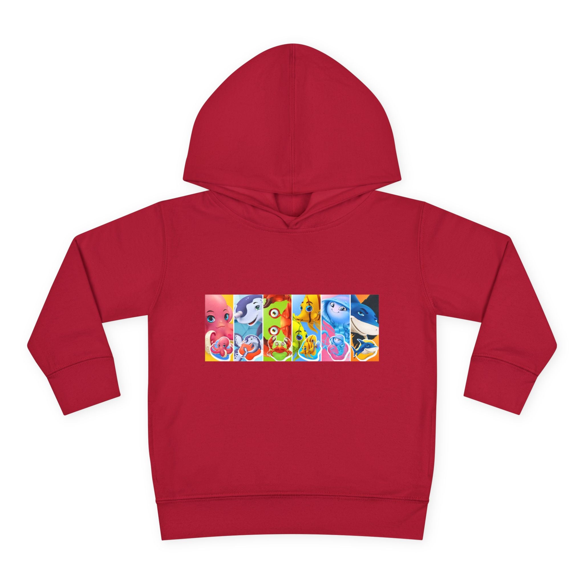 Toddler Hoodie — Colorful Cartoon Animal Collage Pullover