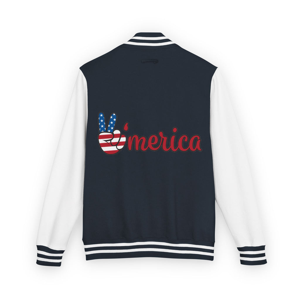 Patriotic 'LOVE' Letterman Jacket - Americana Varsity Jacket