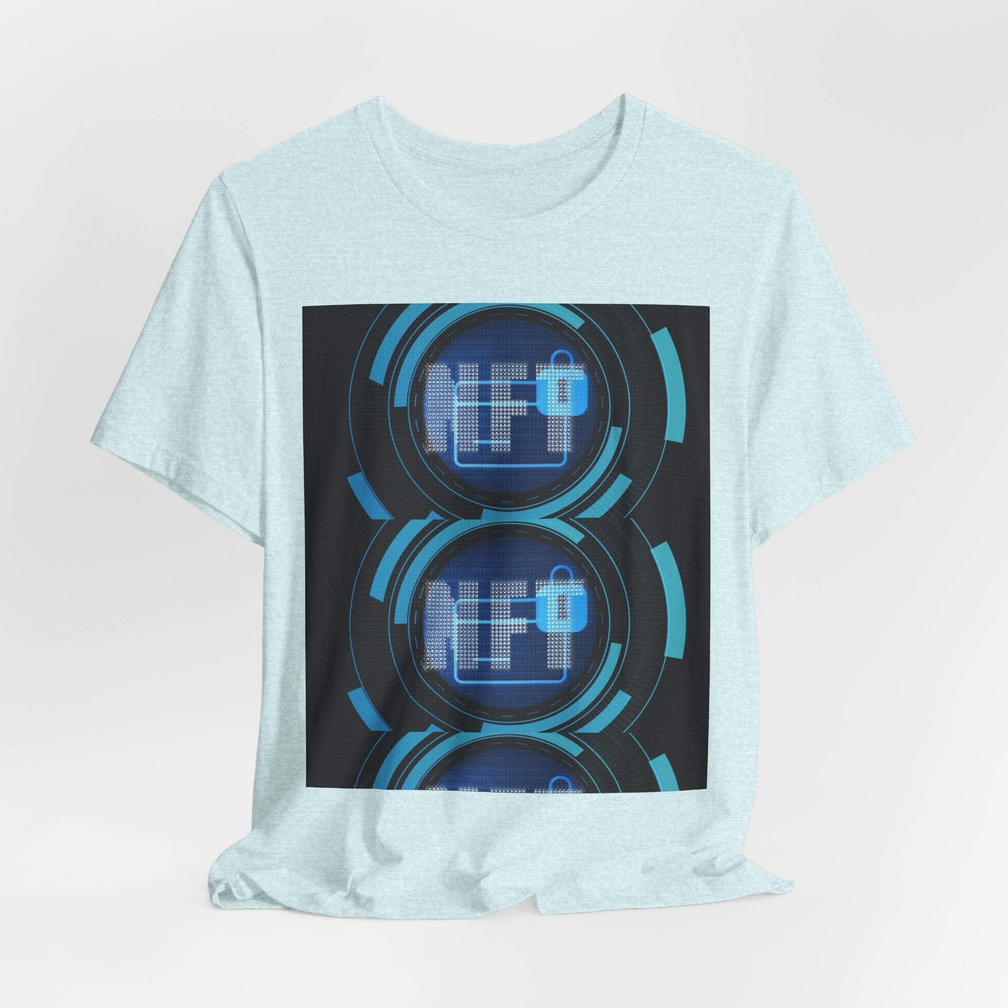 Tech Circuit Tee — Futuristic Blue Digital Graphic T-Shirt