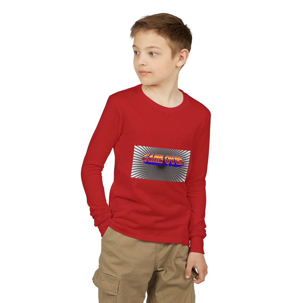 Youth Long Sleeve Tee — "Game Over" Retro Graphic