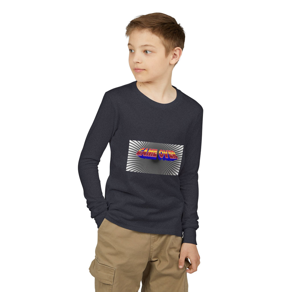 Youth Long Sleeve Tee — "Game Over" Retro Graphic
