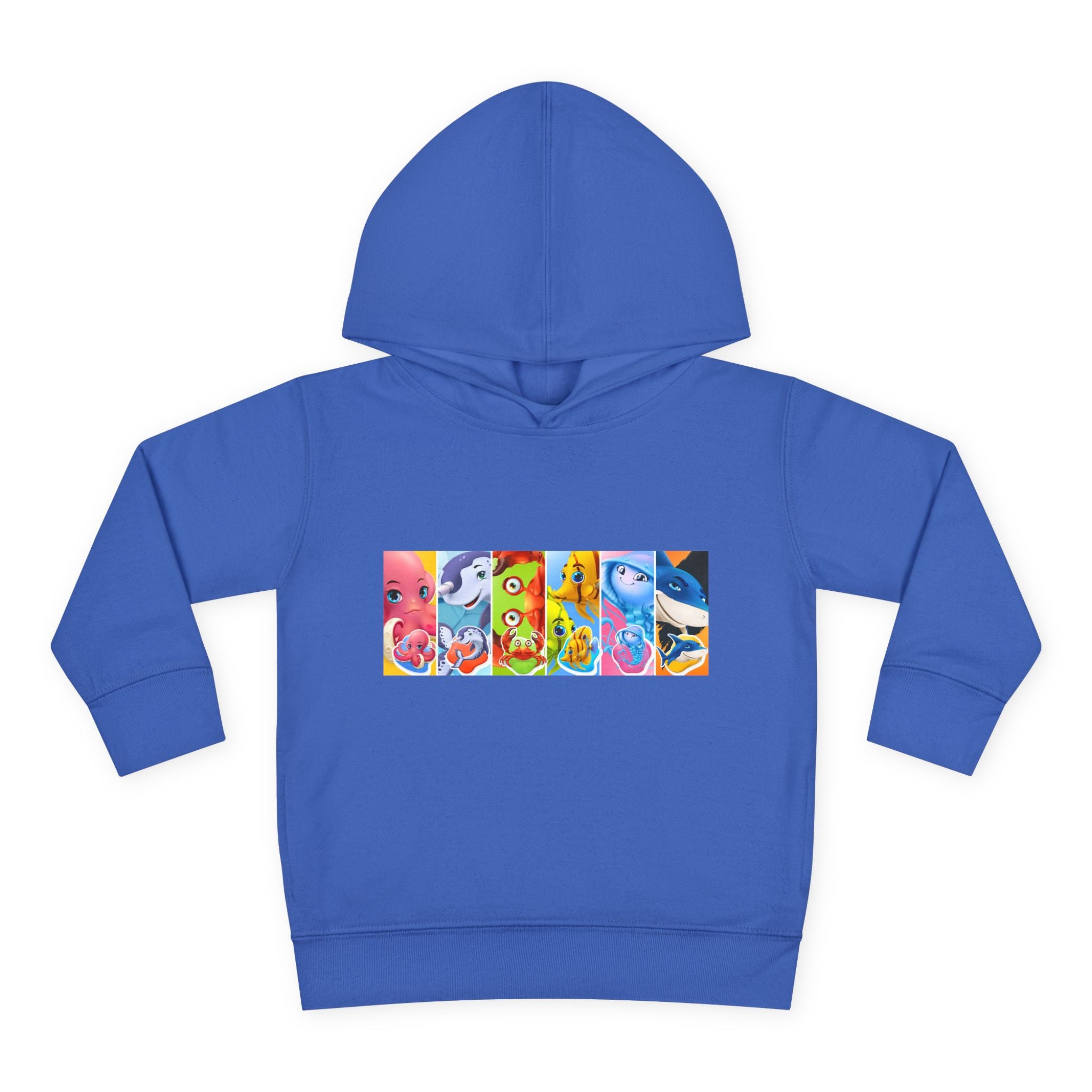 Toddler Hoodie — Colorful Cartoon Animal Collage Pullover