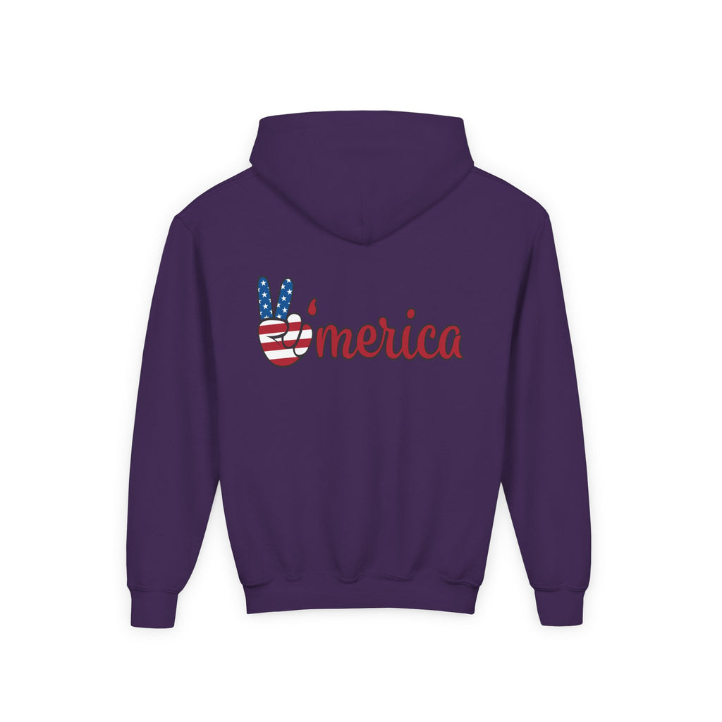 Youth Love & Peace Hoodie - Patriotic American Style