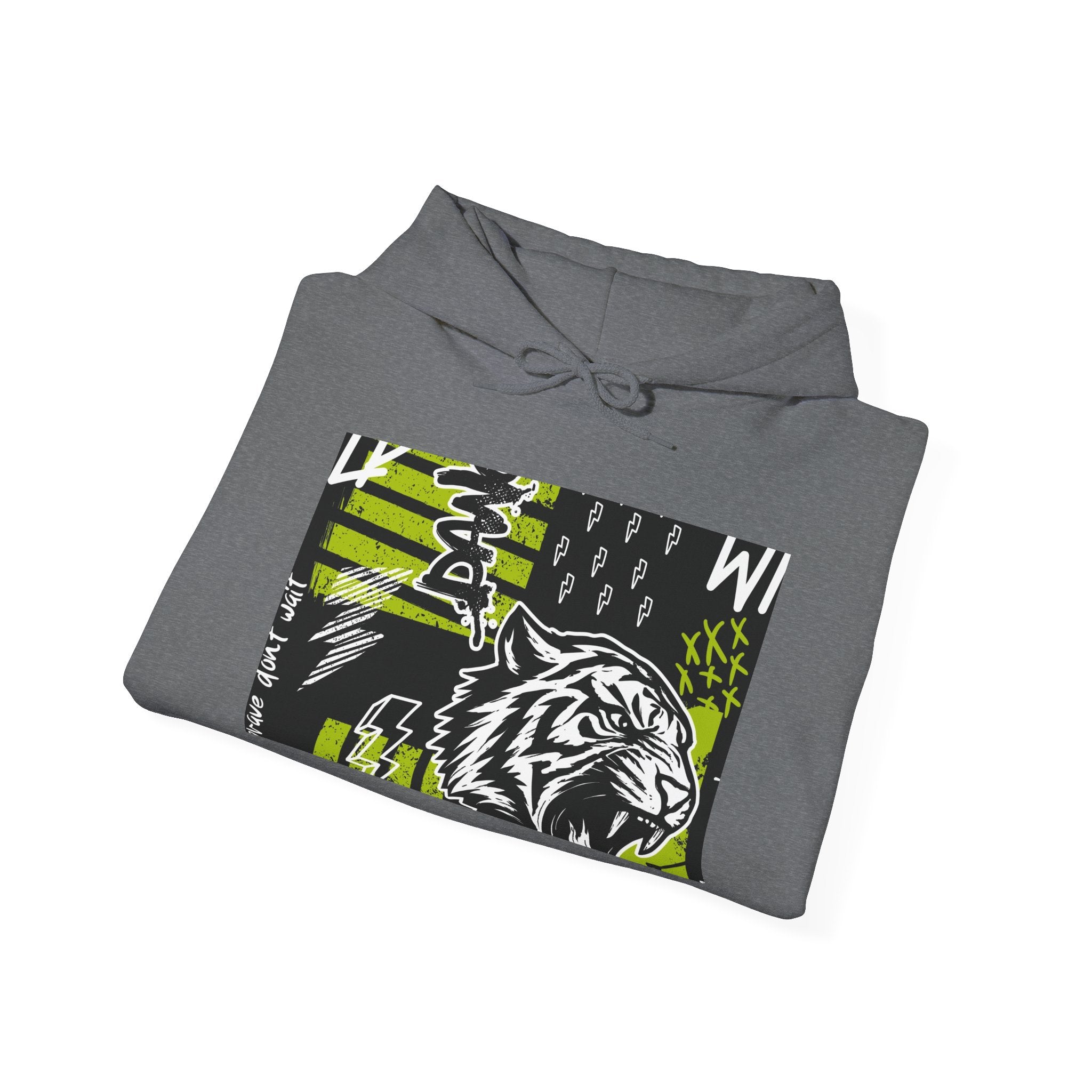 Tiger Graphic Hoodie — Urban Neon Grunge Pullover