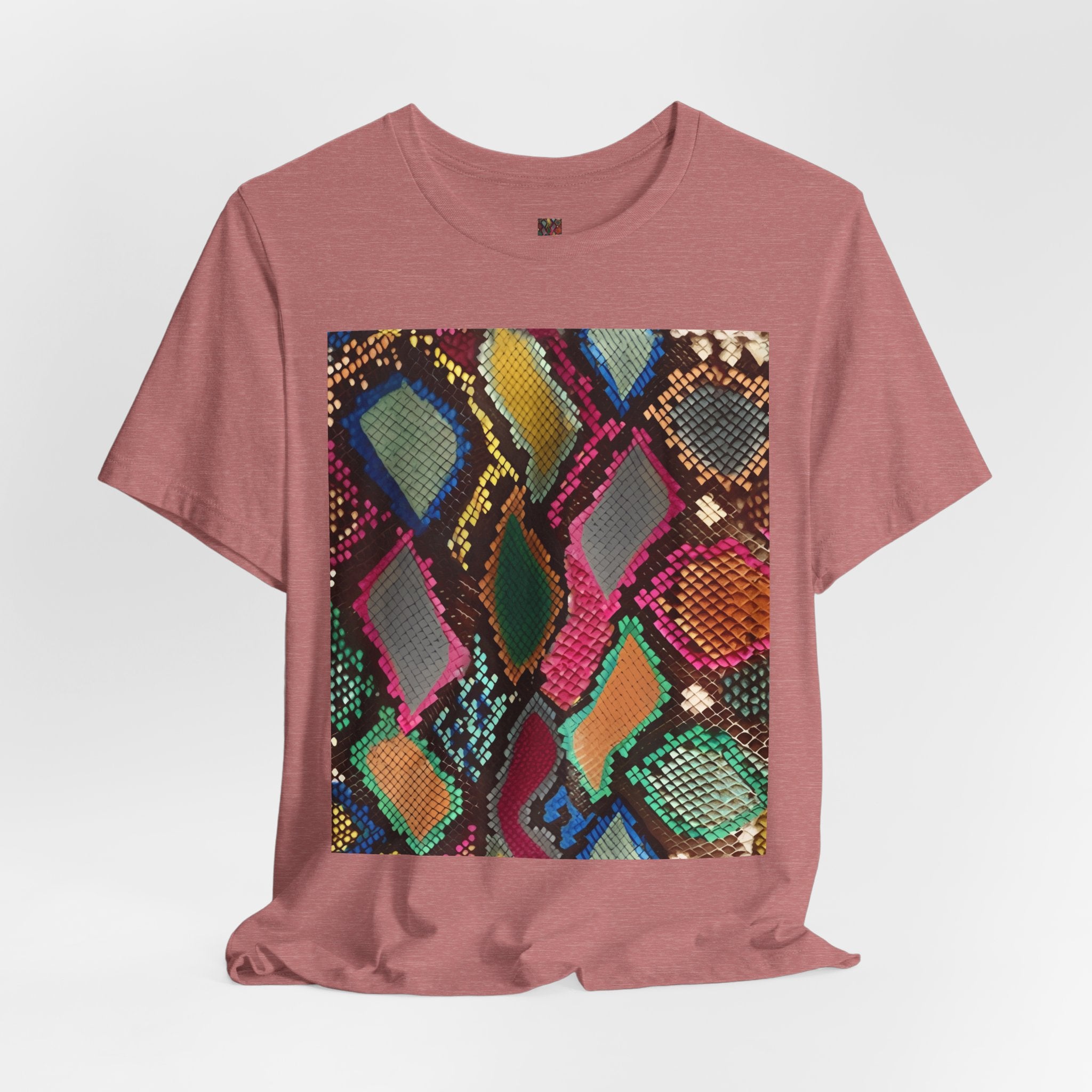 Colorful Snake Skin Print T-Shirt