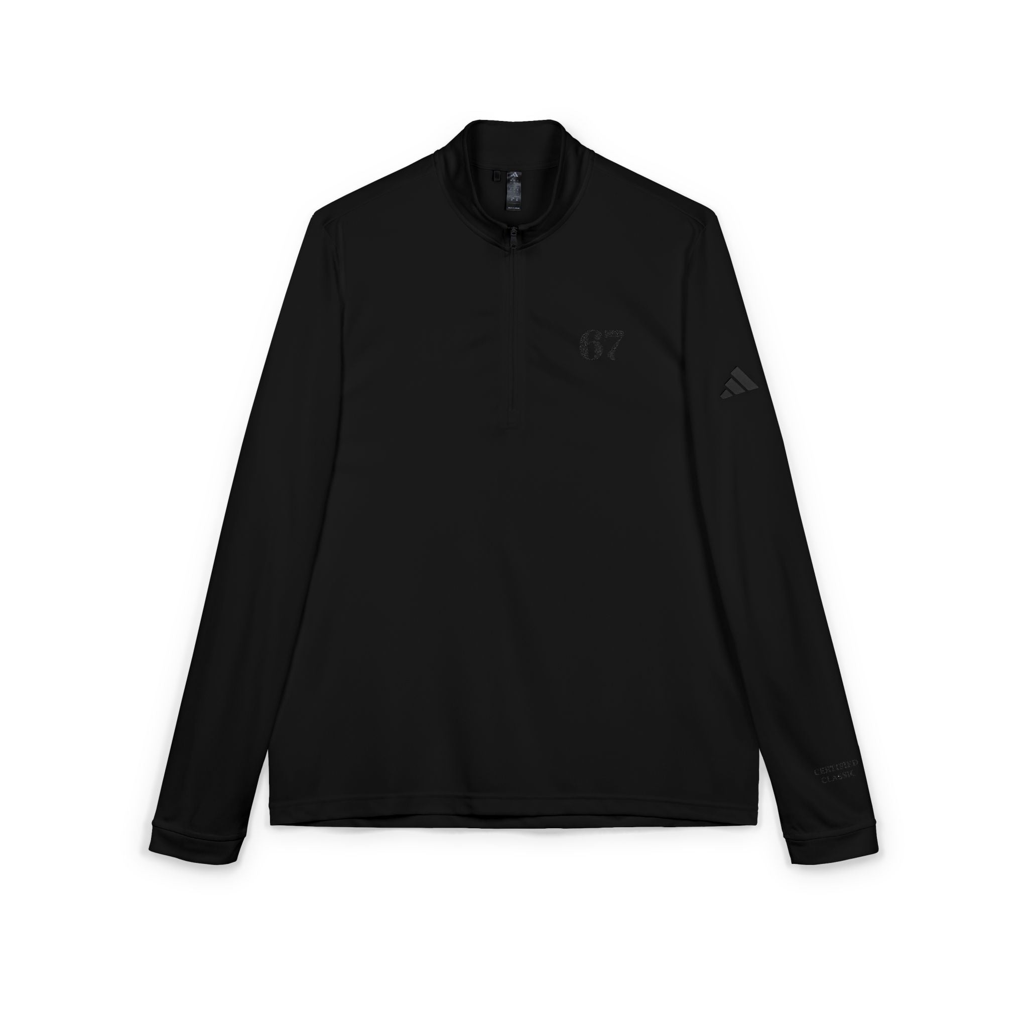 Embroidered '67' adidas Quarter-Zip Pullover — Lightweight Athletic Top