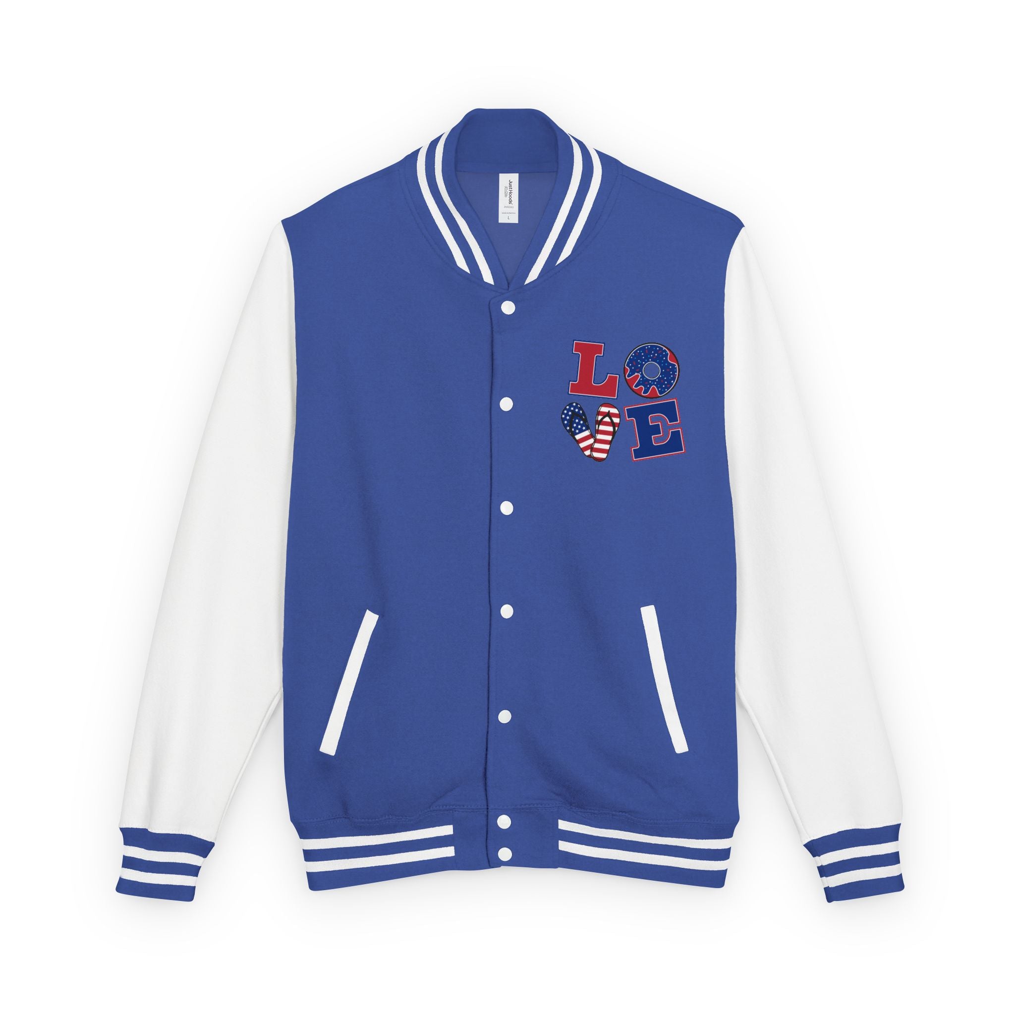 Patriotic 'LOVE' Letterman Jacket - Americana Varsity Jacket