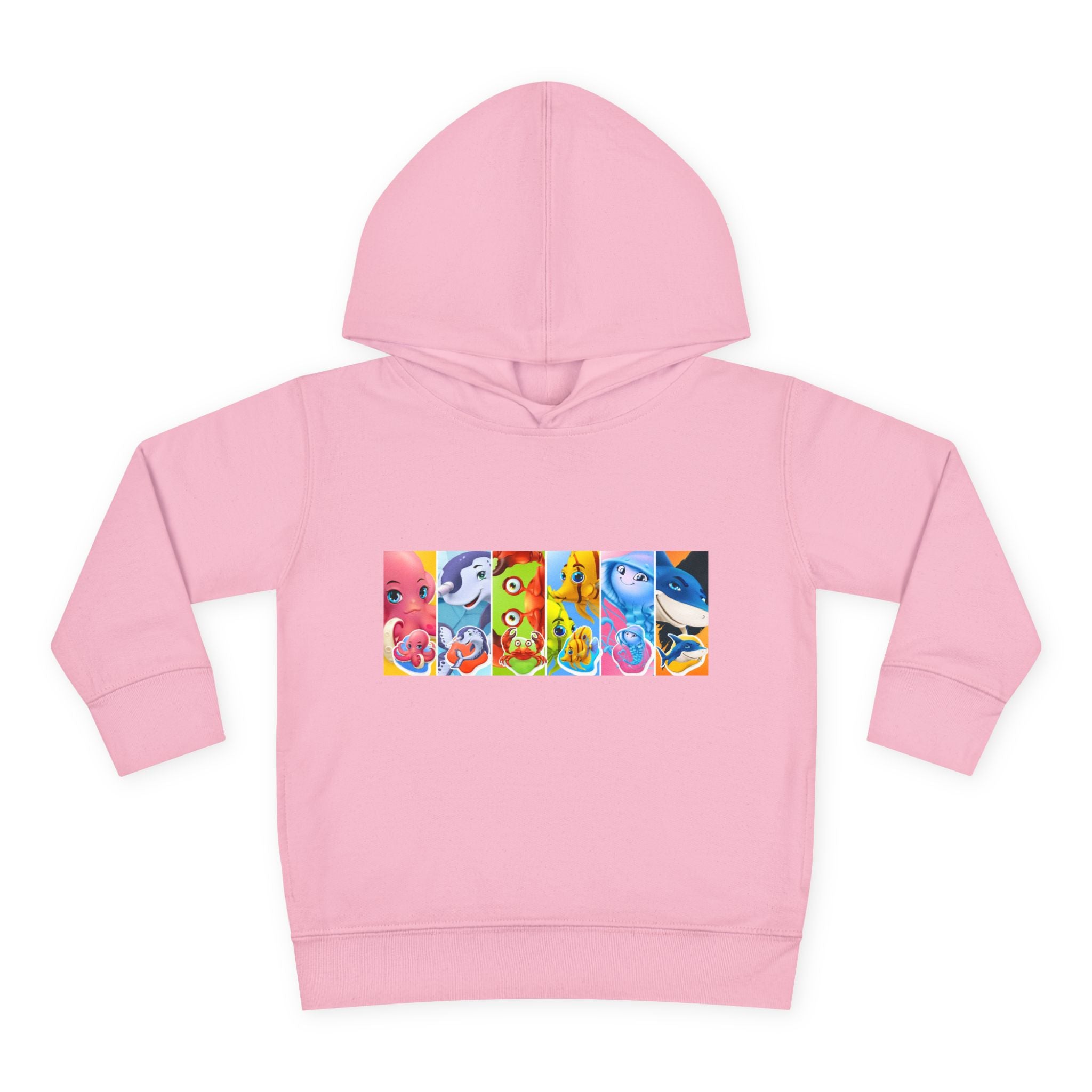 Toddler Hoodie — Colorful Cartoon Animal Collage Pullover