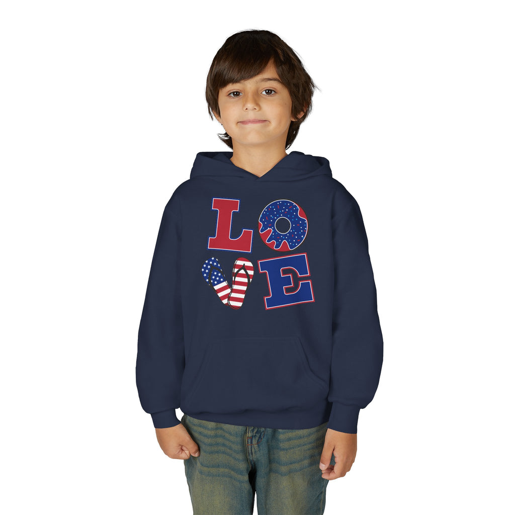 Youth Love & Peace Hoodie - Patriotic American Style