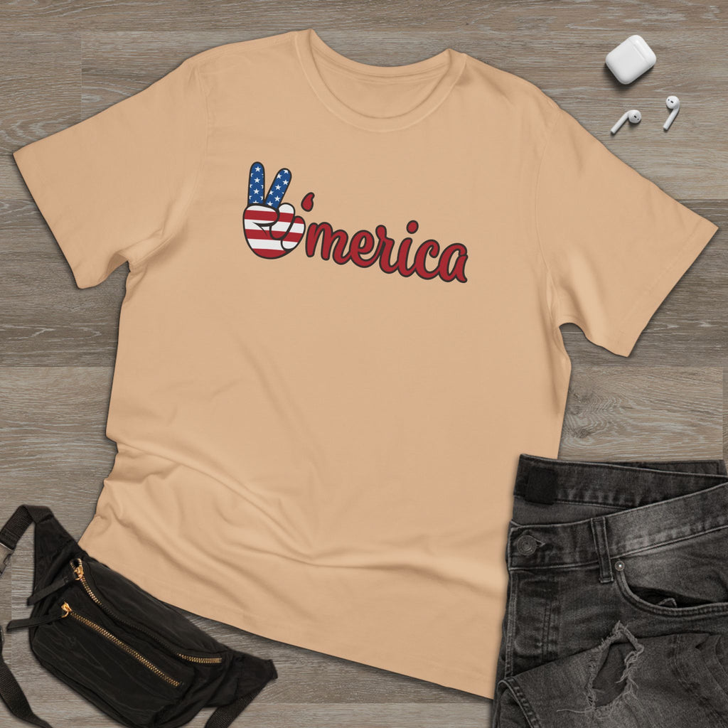 Peaceful America Unisex Deluxe T-Shirt - Casual Patriotic Tee
