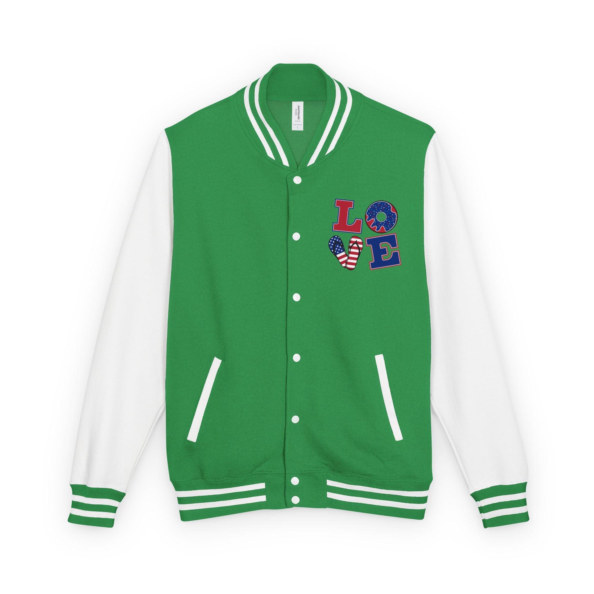 Patriotic 'LOVE' Letterman Jacket - Americana Varsity Jacket