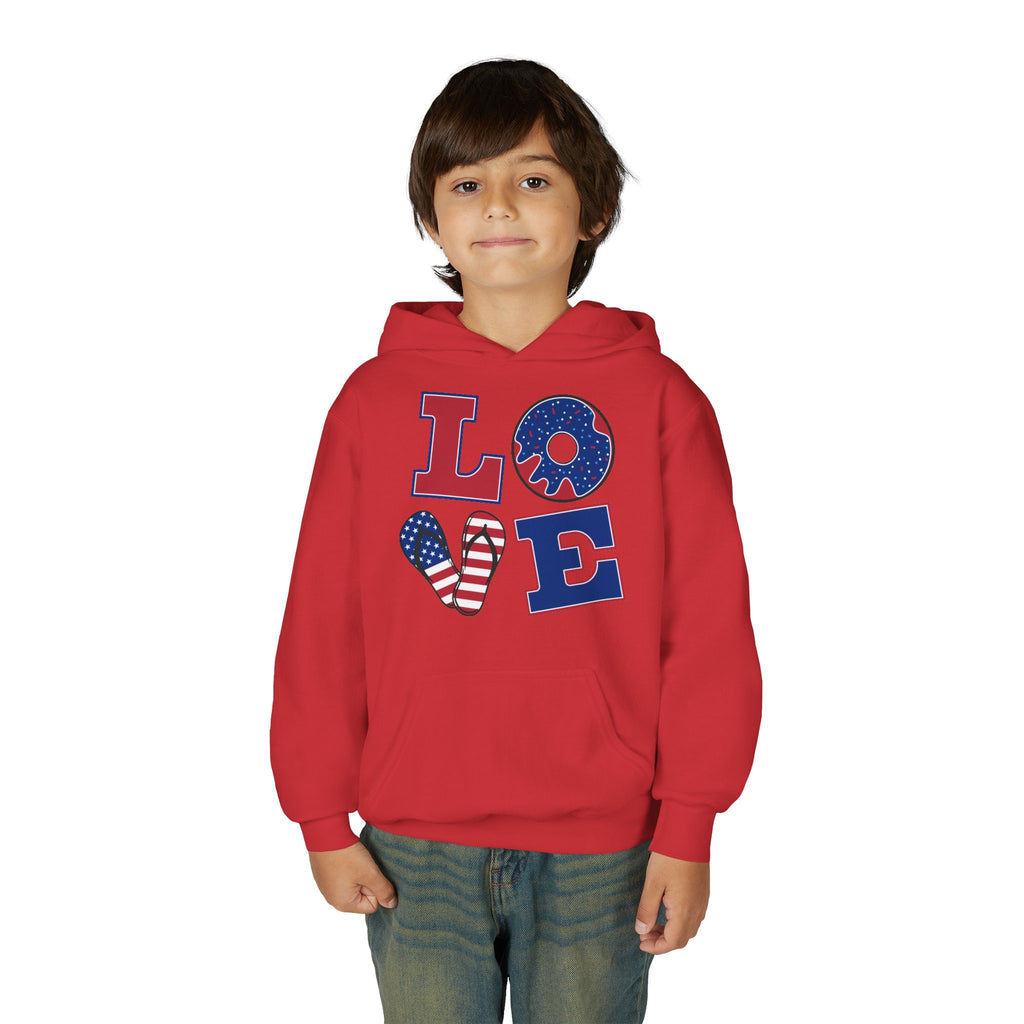 Youth Love & Peace Hoodie - Patriotic American Style
