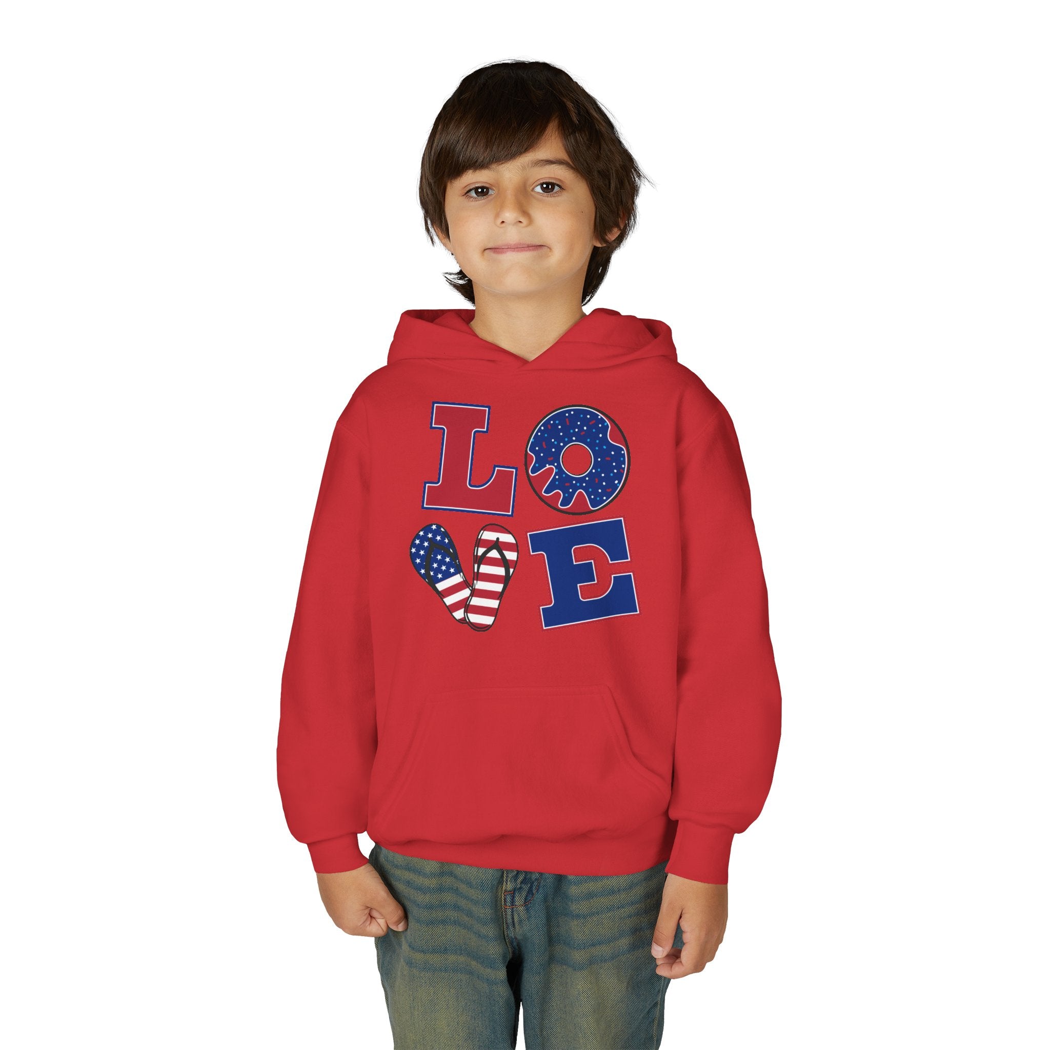 Youth Love & Peace Hoodie - Patriotic American Style