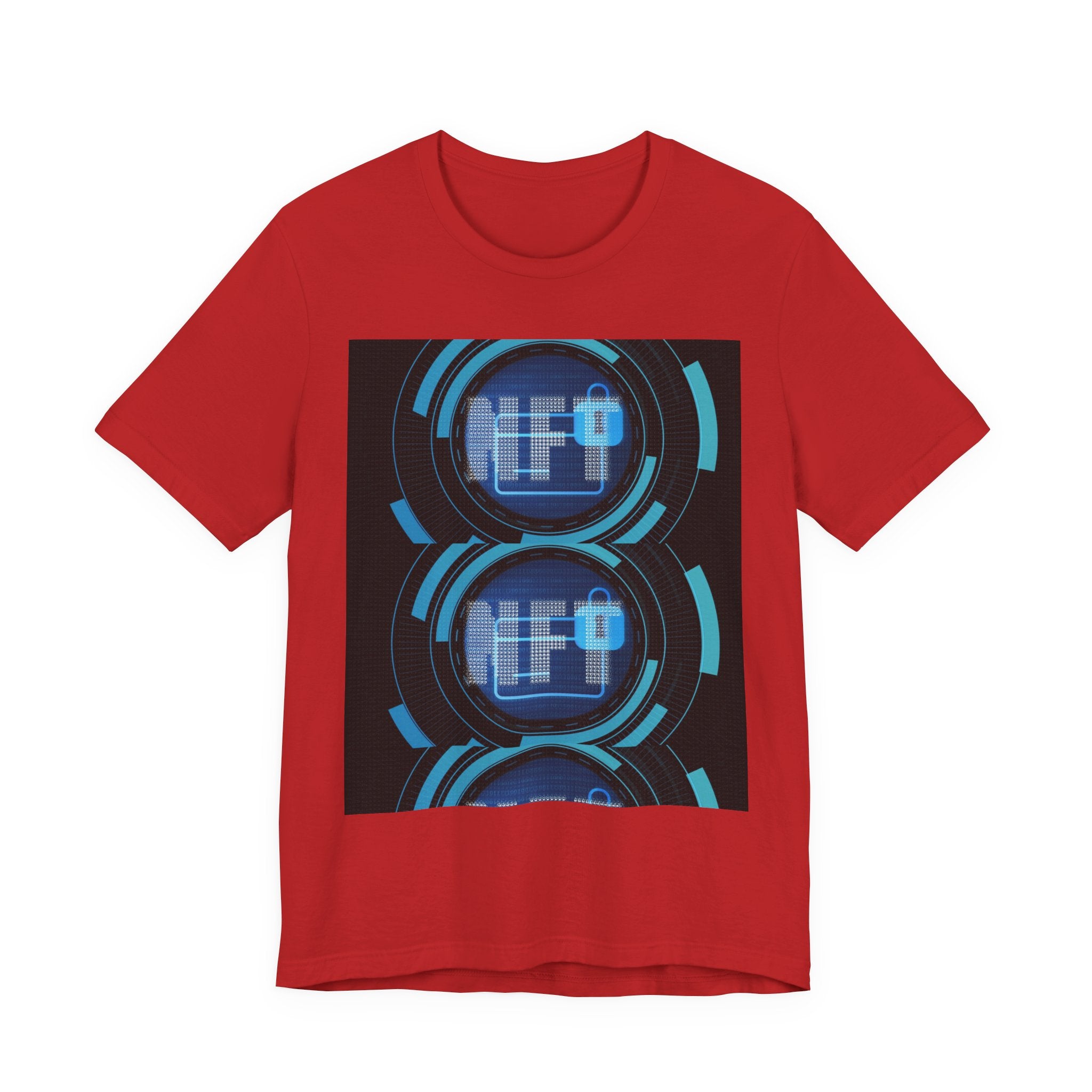 Tech Circuit Tee — Futuristic Blue Digital Graphic T-Shirt