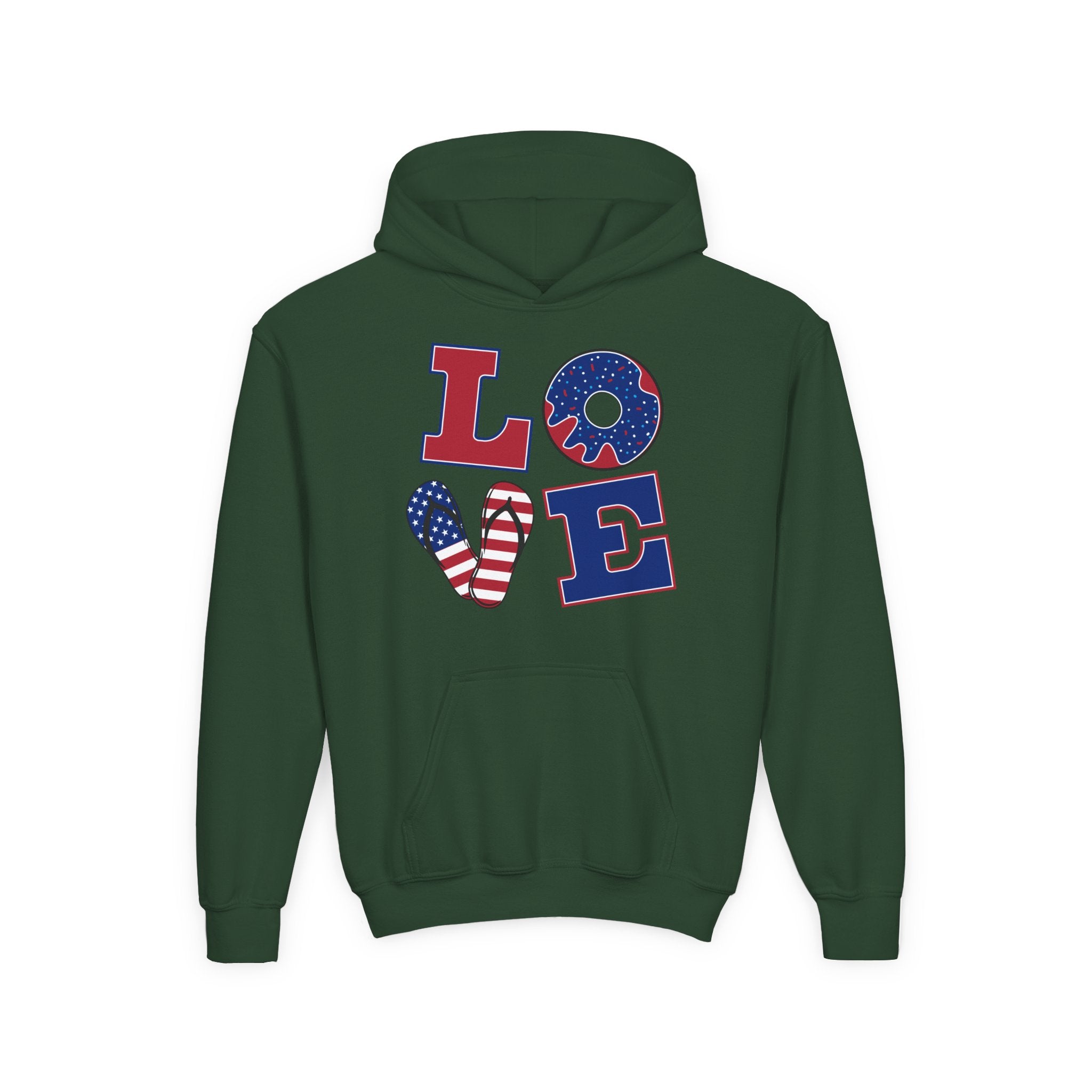 Youth Love & Peace Hoodie - Patriotic American Style