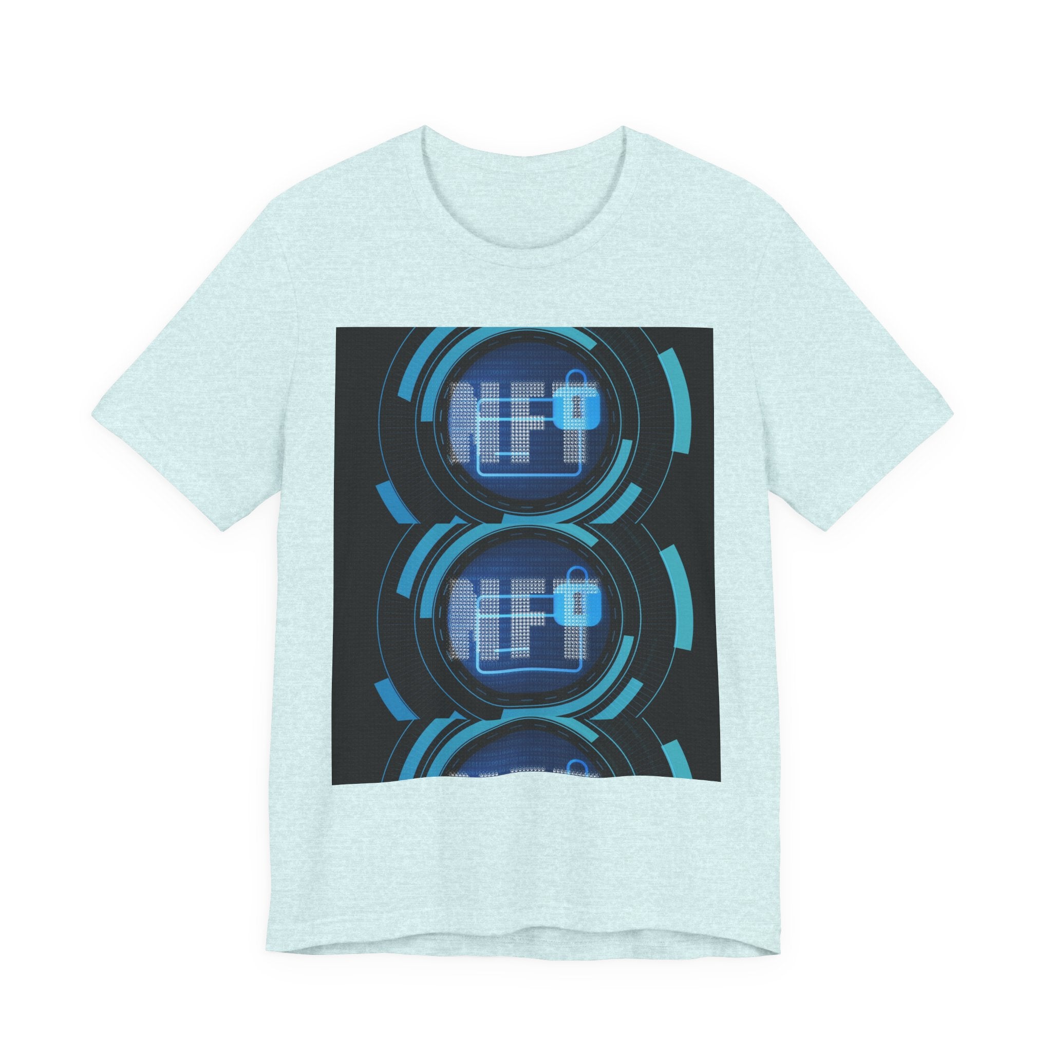 Tech Circuit Tee — Futuristic Blue Digital Graphic T-Shirt