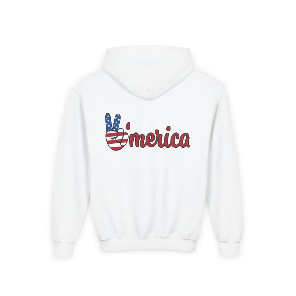 Youth Love & Peace Hoodie - Patriotic American Style