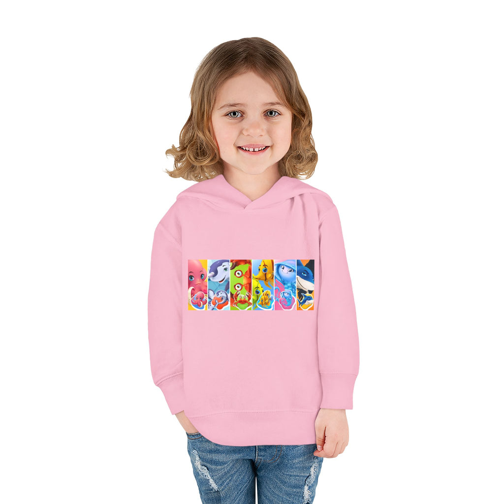 Toddler Hoodie — Colorful Cartoon Animal Collage Pullover