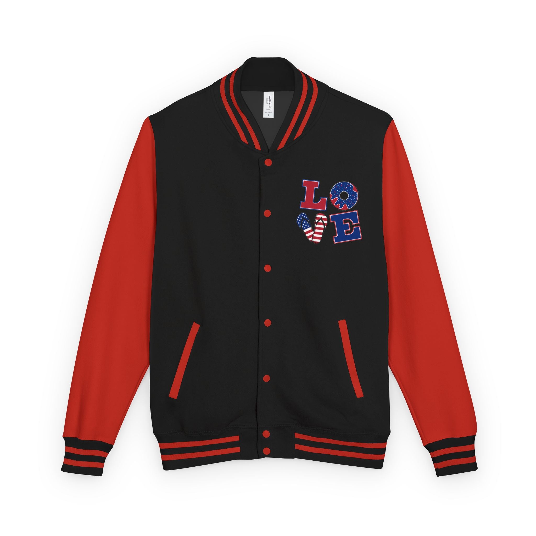 Patriotic 'LOVE' Letterman Jacket - Americana Varsity Jacket