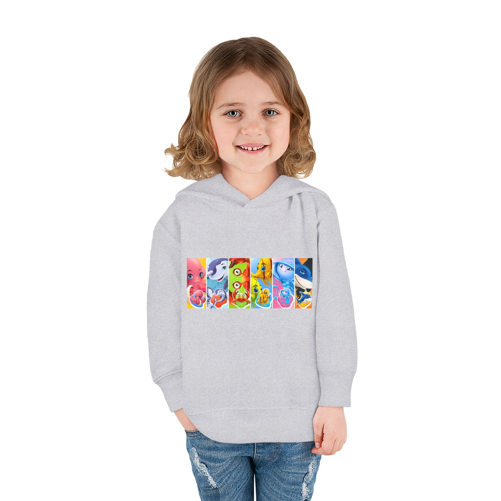 Toddler Hoodie — Colorful Cartoon Animal Collage Pullover