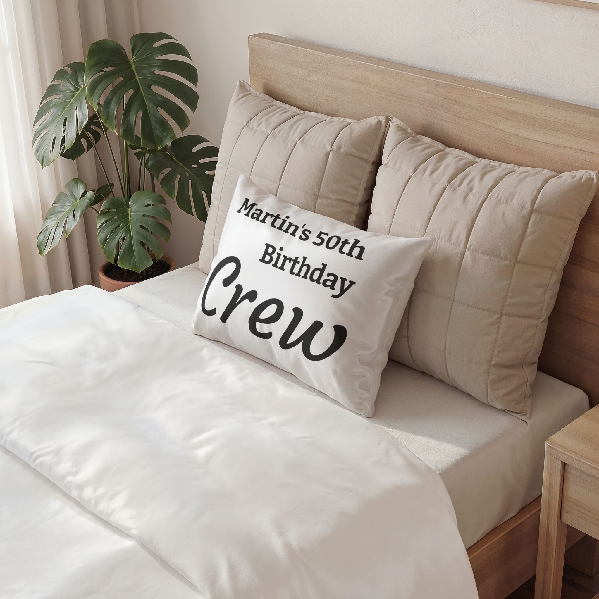Personalized "Martin's 50th Birthday Crew" Pillow Sham – Party Keepsake