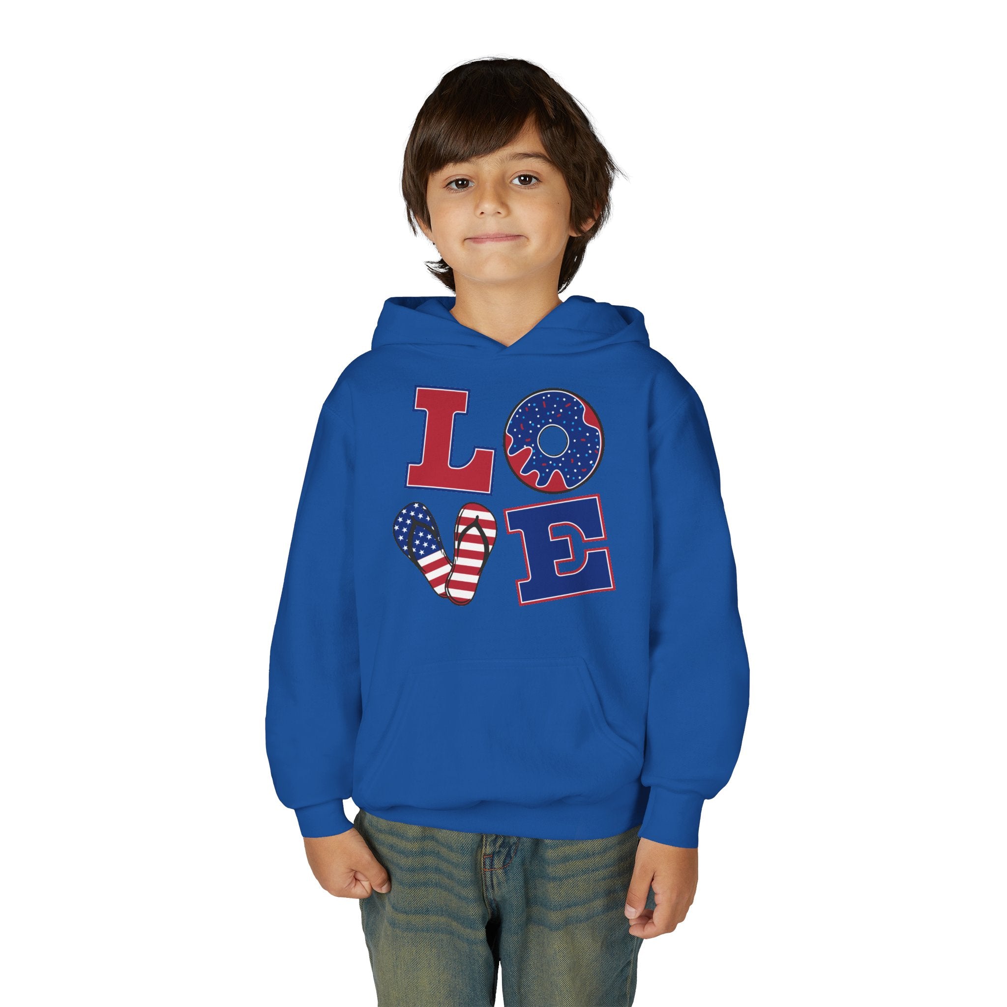Youth Love & Peace Hoodie - Patriotic American Style