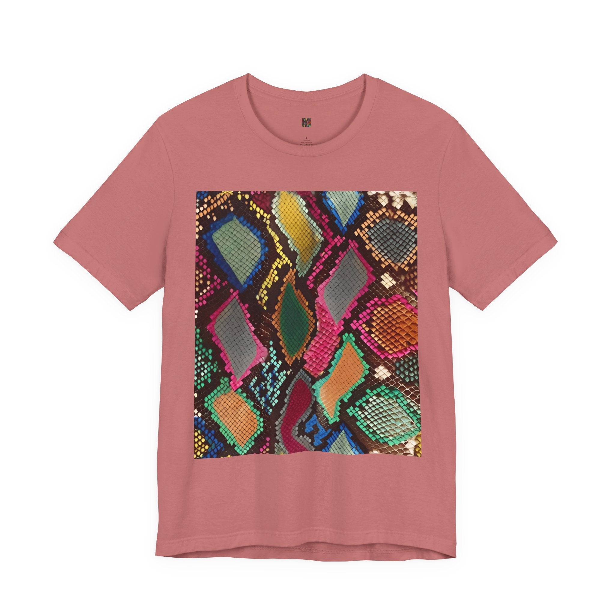 Colorful Snake Skin Print T-Shirt