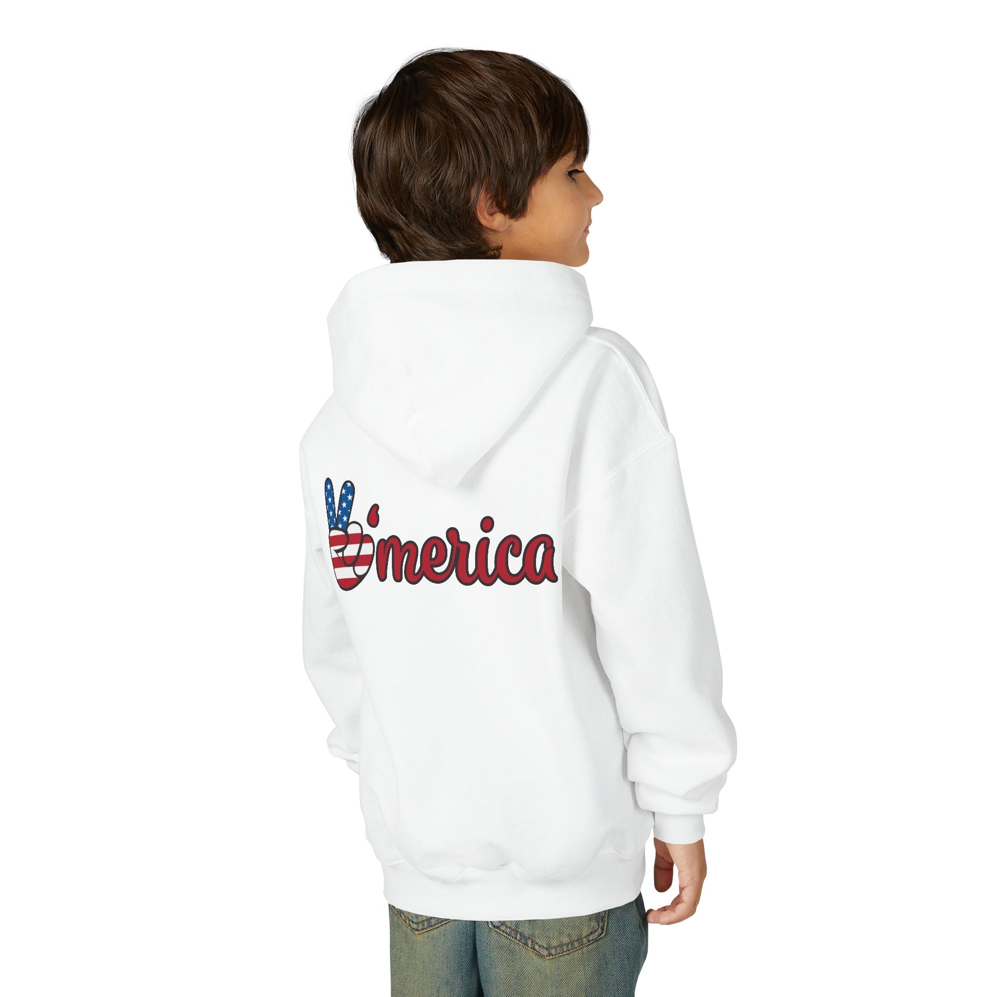 Youth Love & Peace Hoodie - Patriotic American Style