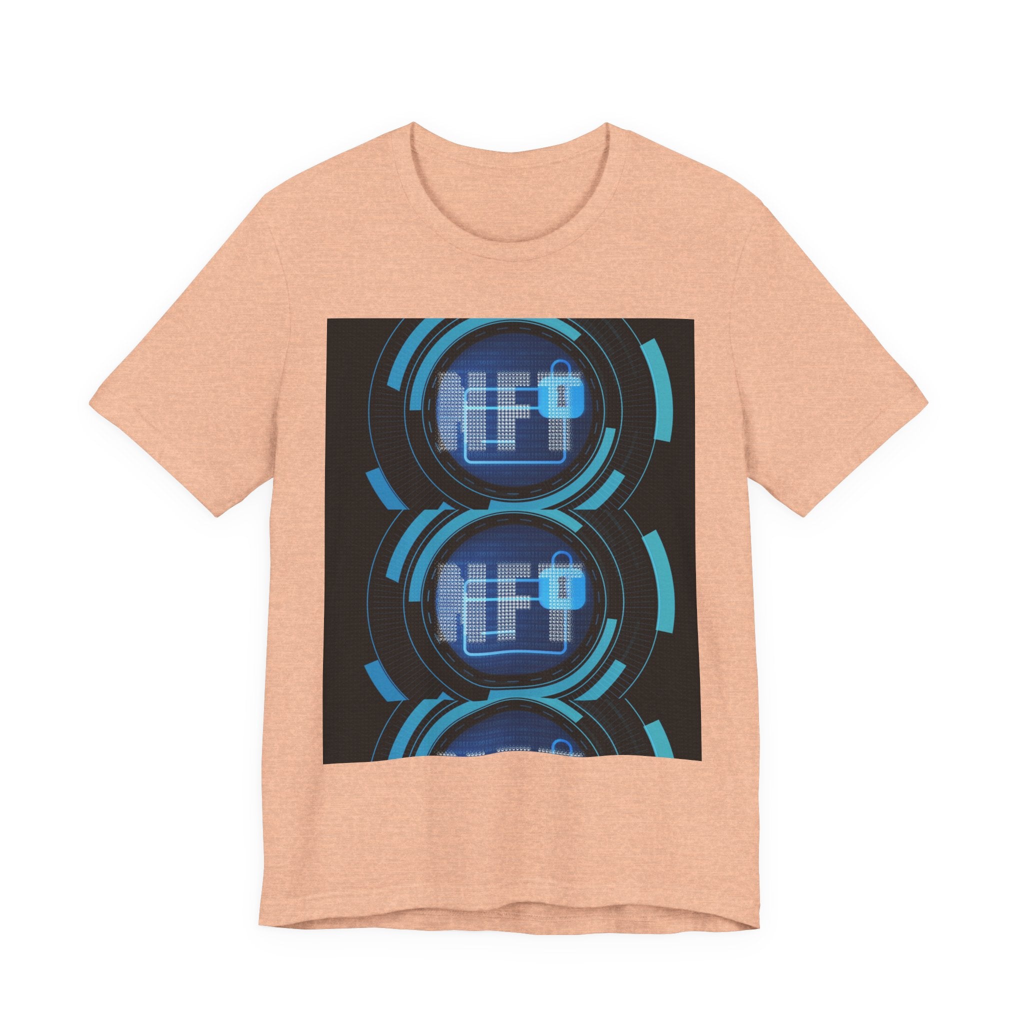 Tech Circuit Tee — Futuristic Blue Digital Graphic T-Shirt