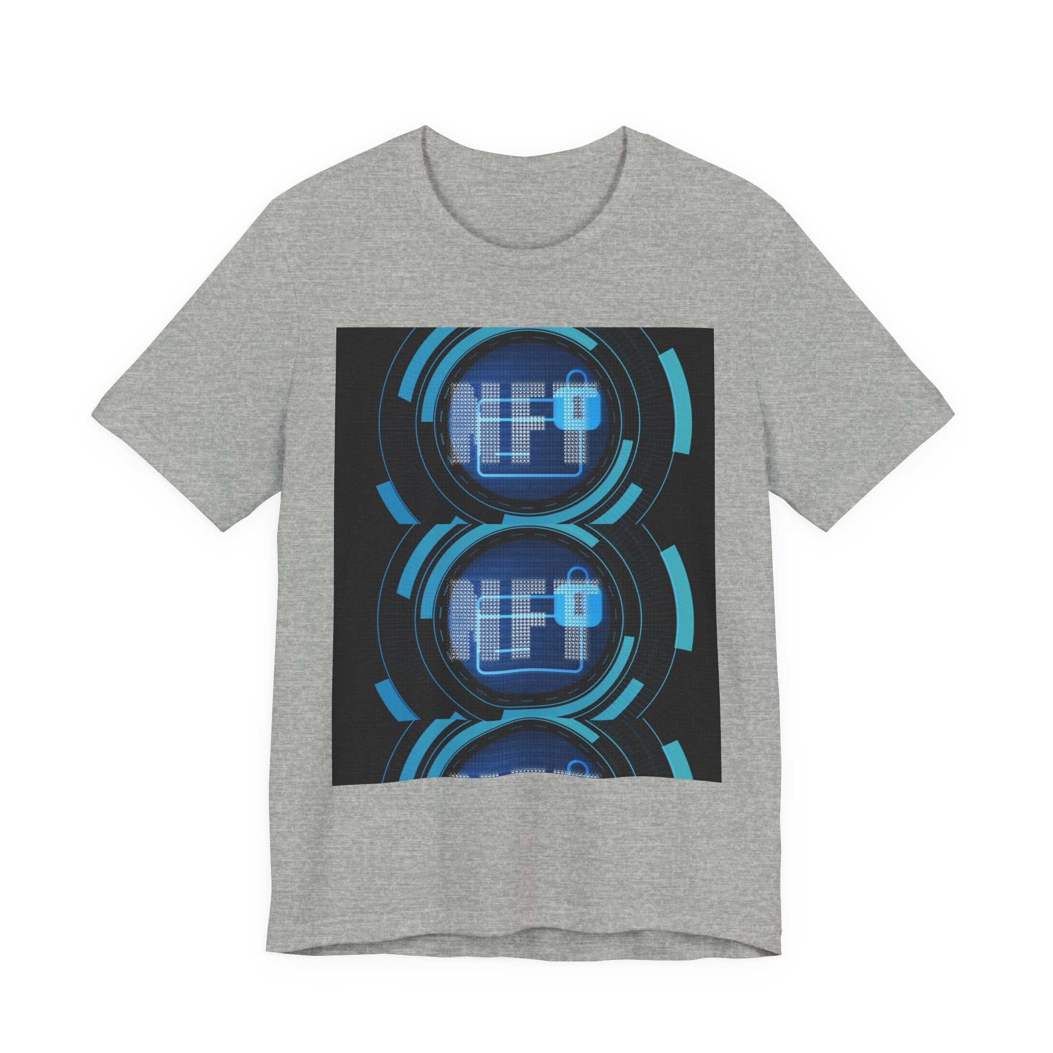 Tech Circuit Tee — Futuristic Blue Digital Graphic T-Shirt