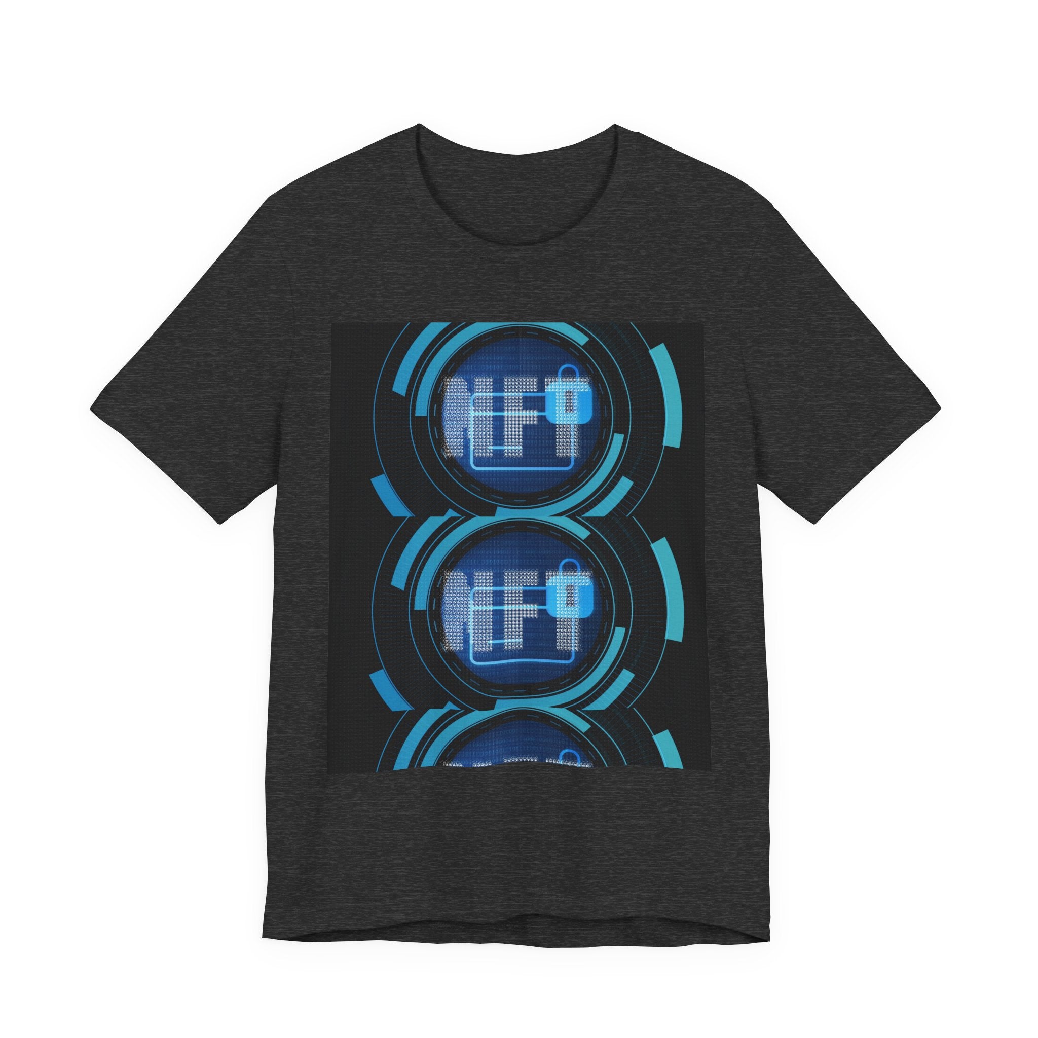 Tech Circuit Tee — Futuristic Blue Digital Graphic T-Shirt