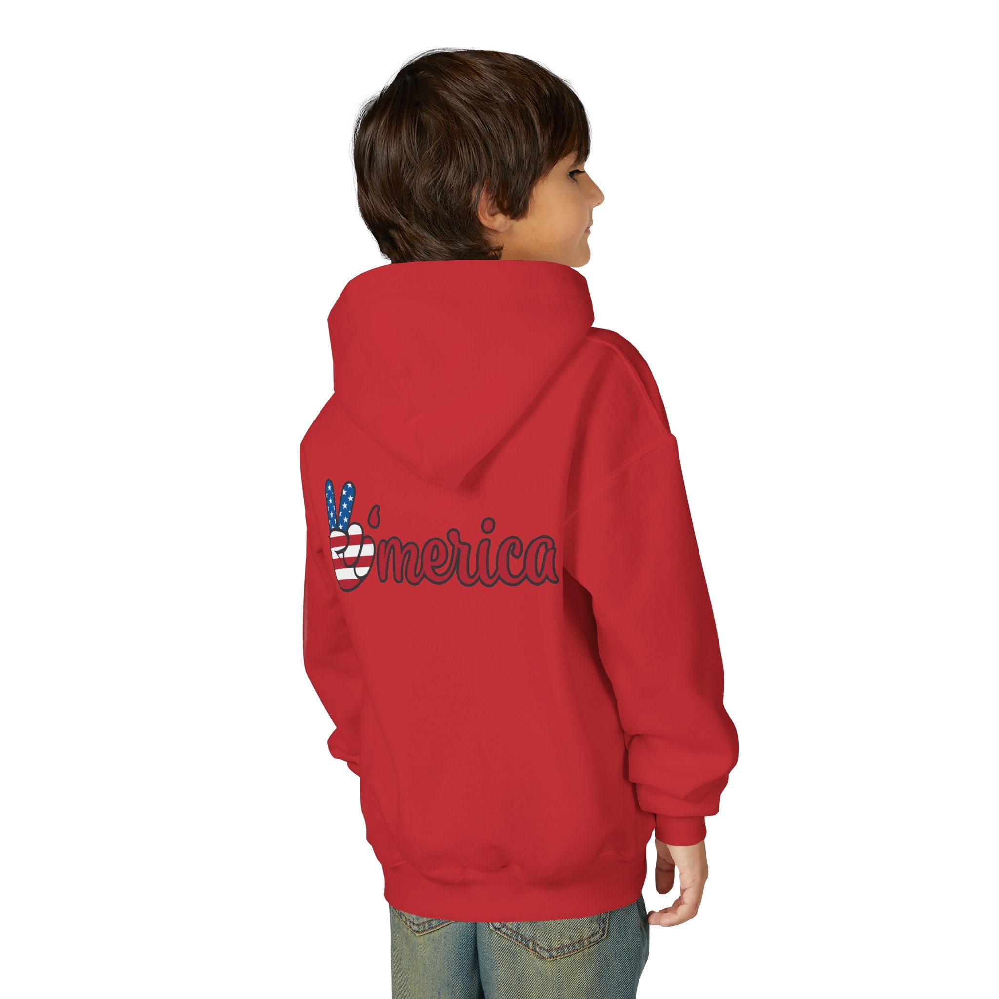 Youth Love & Peace Hoodie - Patriotic American Style