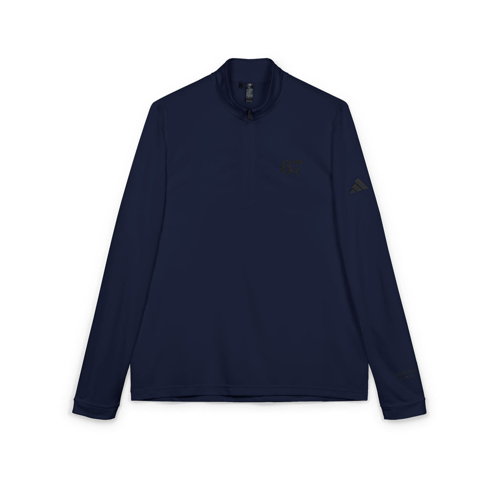 Embroidered '67' adidas Quarter-Zip Pullover — Lightweight Athletic Top