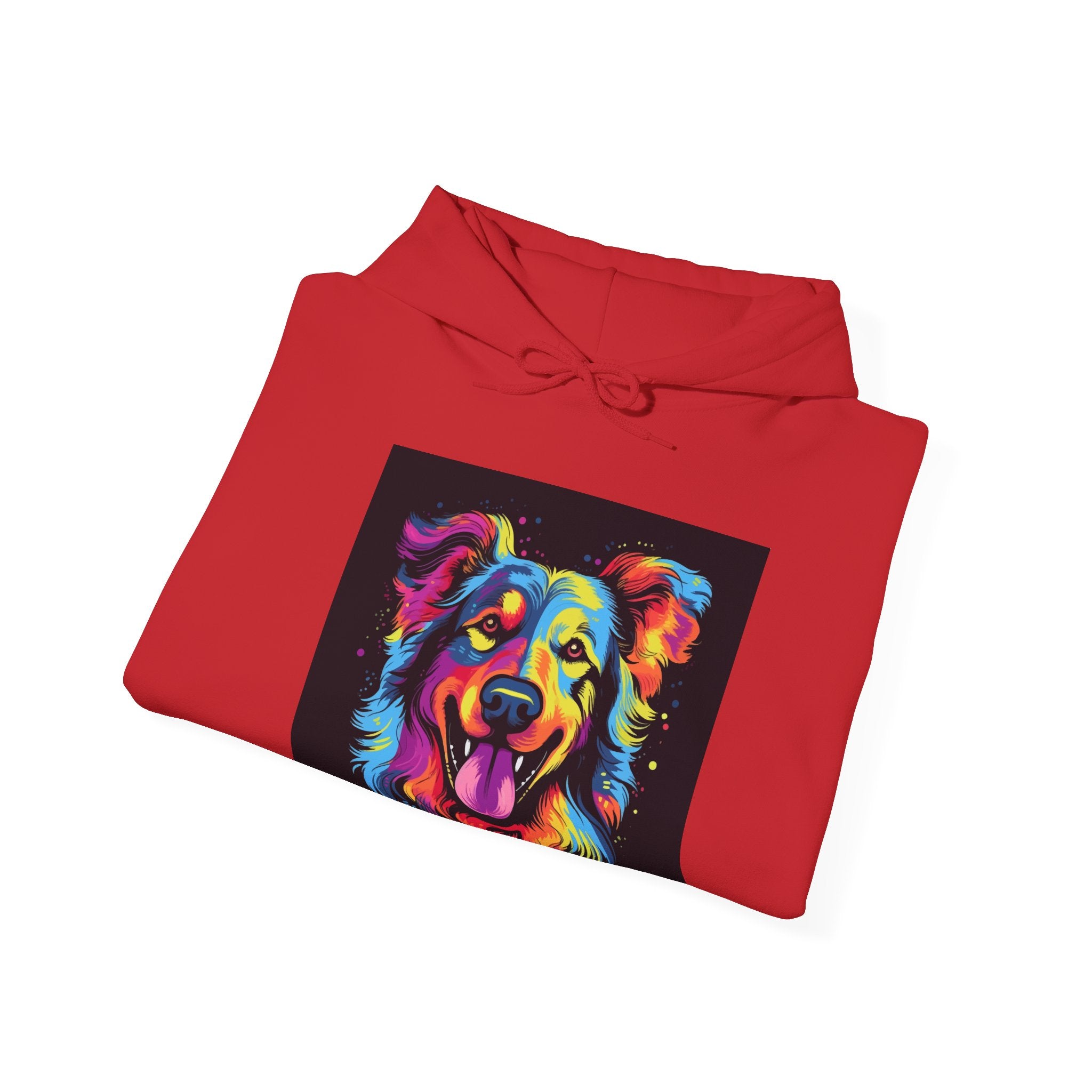 Colorful Pop Art Dog Hoodie — Vibrant Rainbow Canine Portrait Sweatshirt