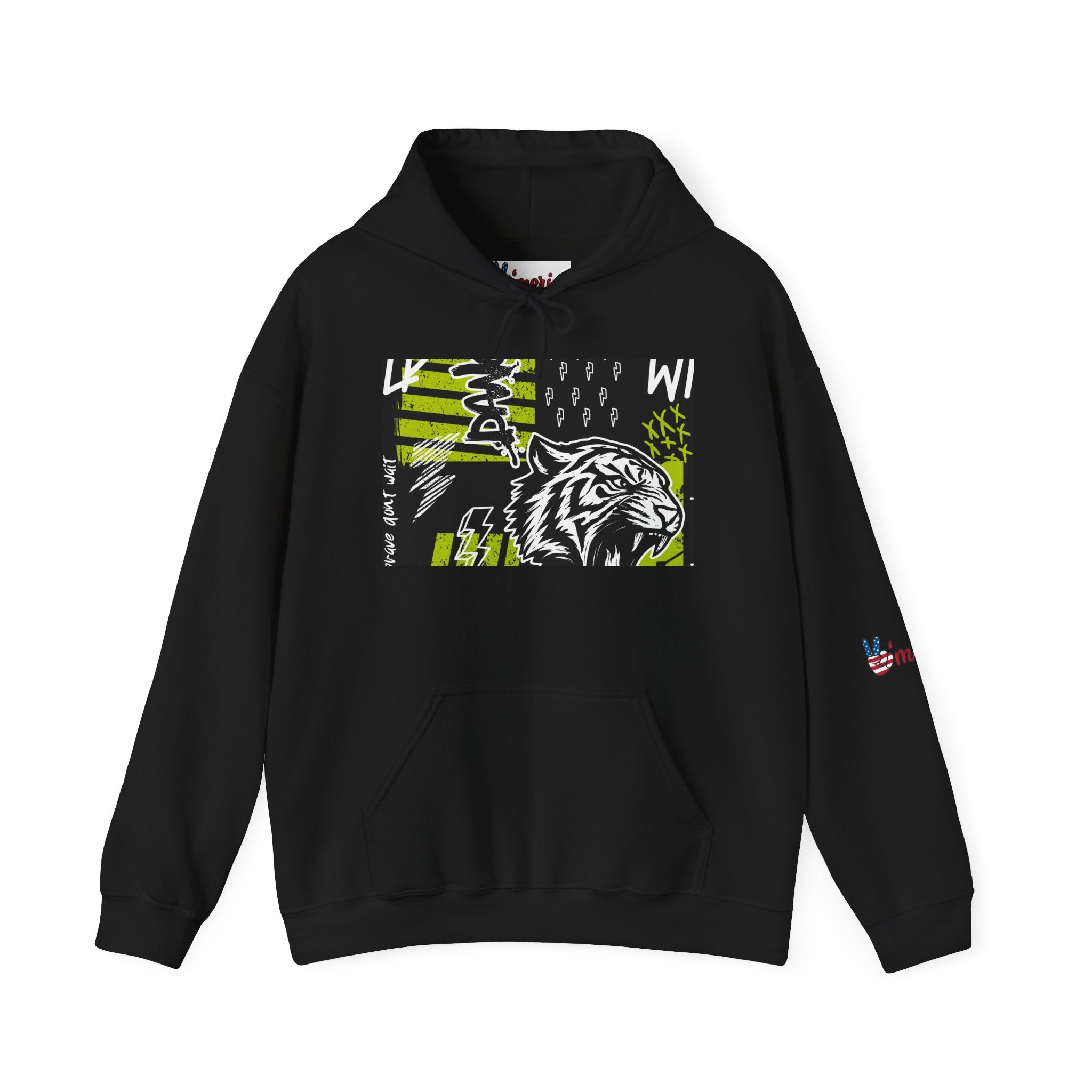 Tiger Graphic Hoodie — Urban Neon Grunge Pullover